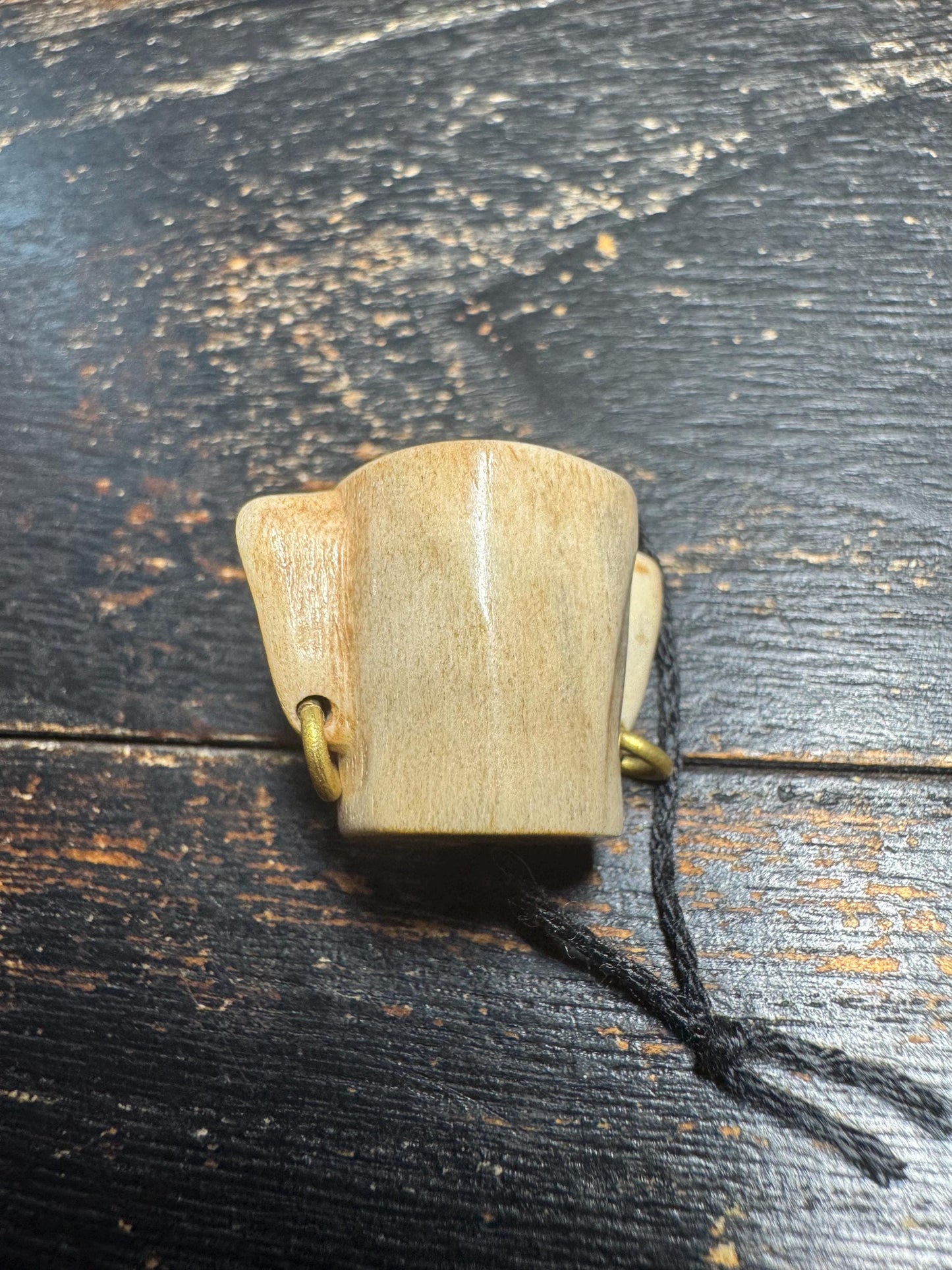 Vintage Hand Carved Deer Antler Tribal Face Guru Bead, Ethnic Mask Mala Center Bead, Himalayan Style Prayer Bead, Natural Antler Jewel(H755)
