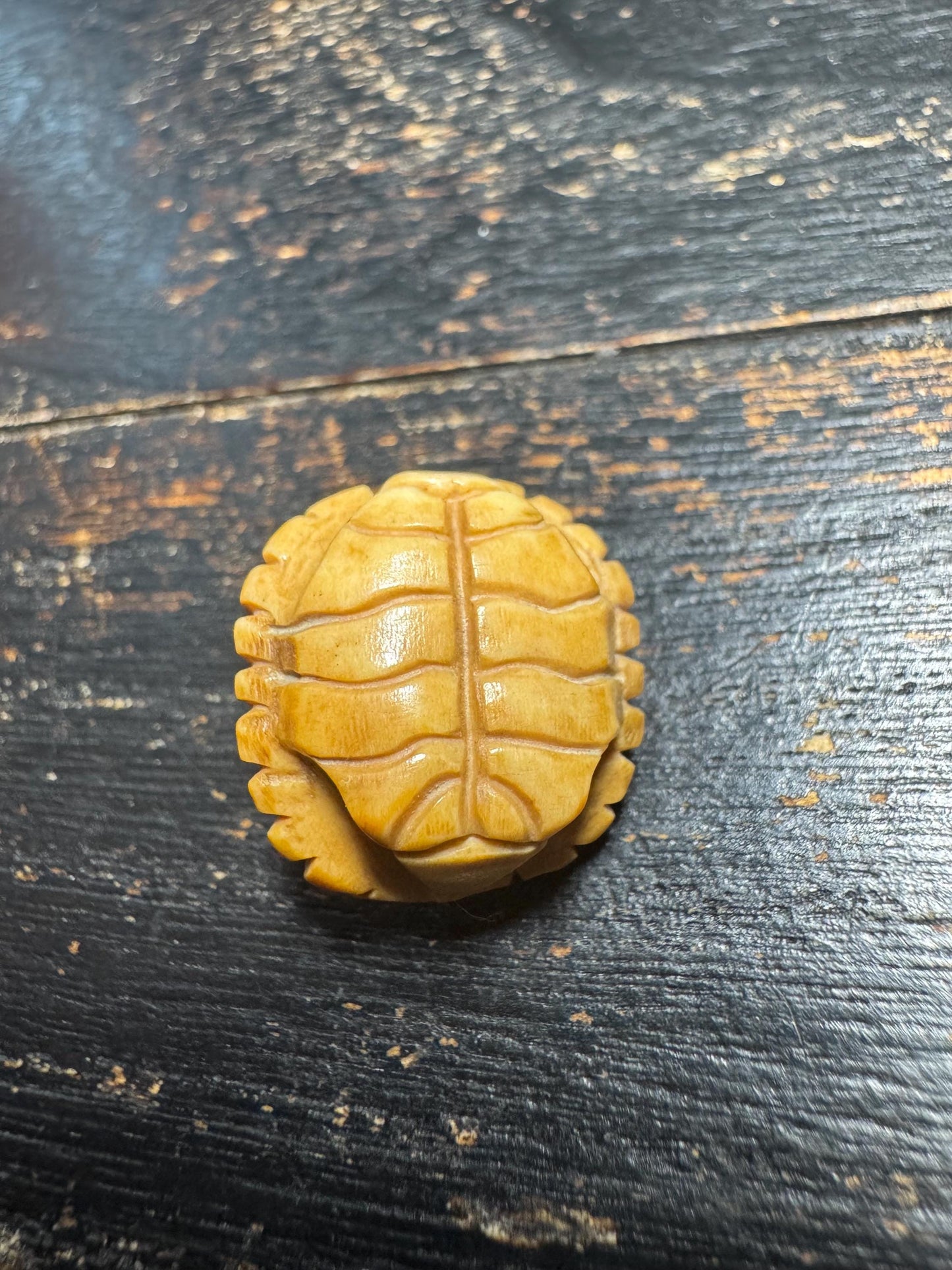 Vintage Hand Carved Deer Antler Turtle Guru Bead, Tibetan Style Mala Center Bead, Natural Antler Focal Bead, Meditation Prayer Jewelry(H756)