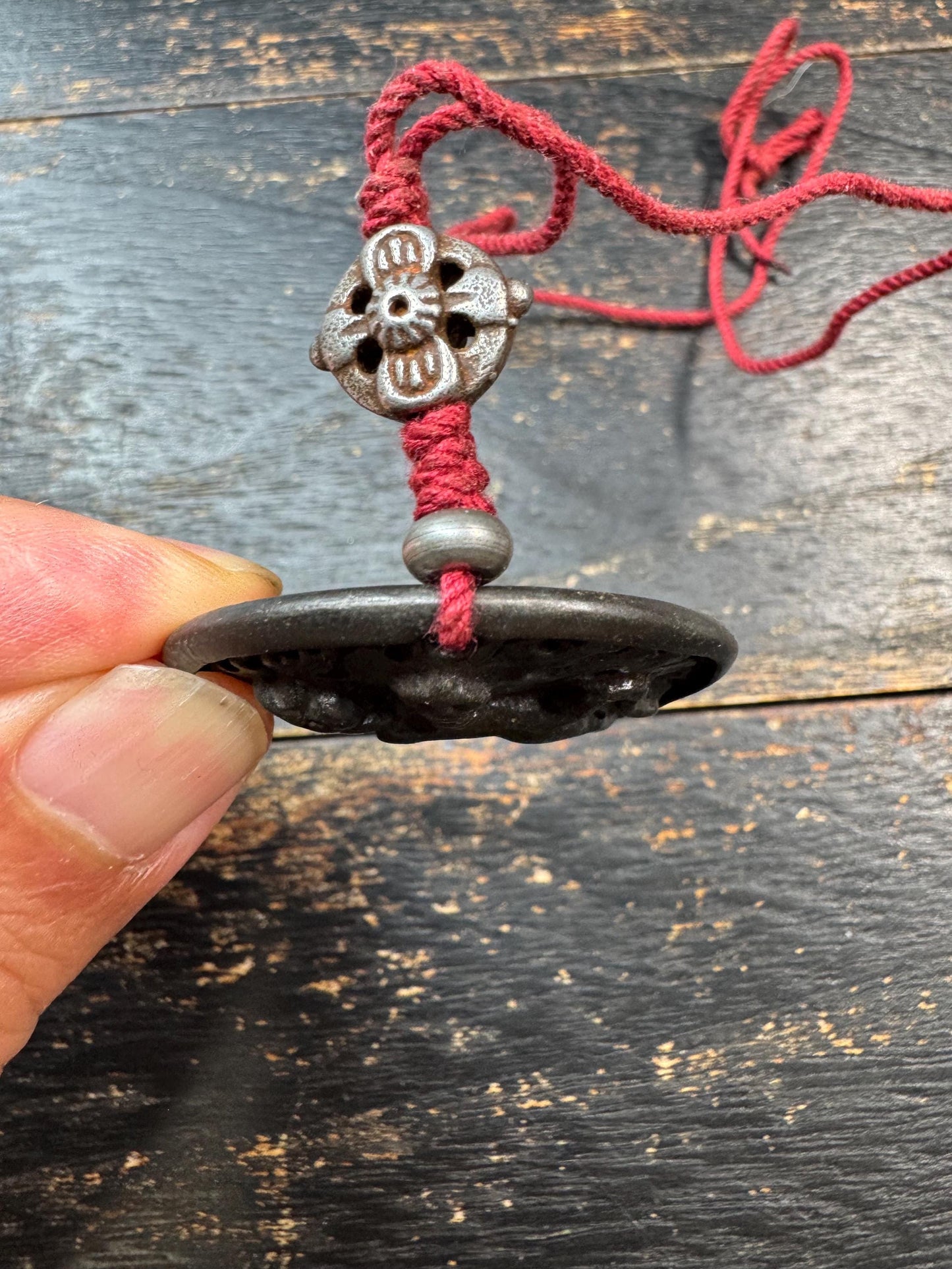 Vintage Tibetan Cold Iron Phurba Pendant | Wrathful Deity Kila Amulet | Himalayan Buddhist Protection Talisman | Nepal Handmade Ritual (H730