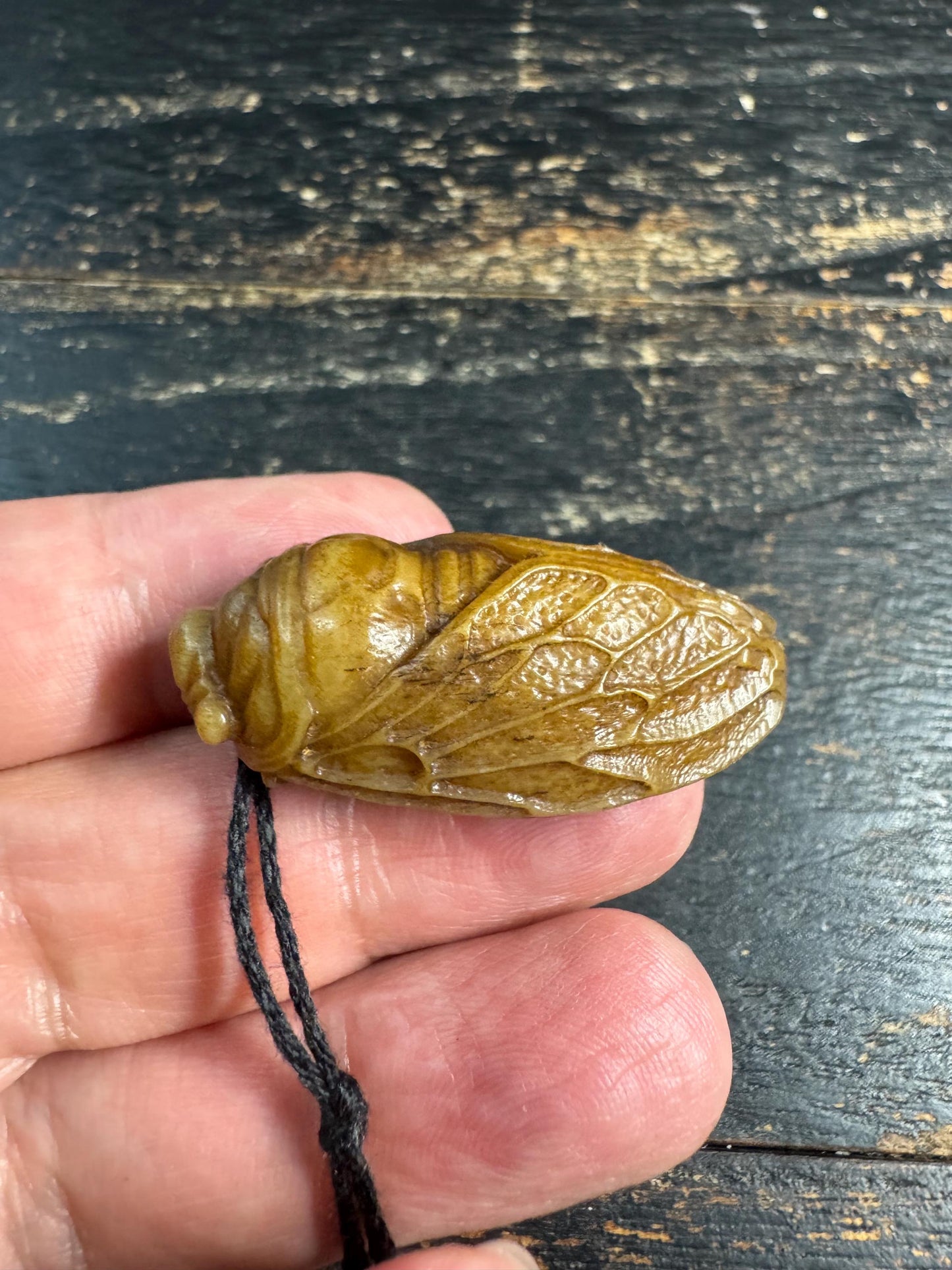 Hand Carved Yak Bone Cicada Pendant, Tibetan Style Insect Amulet, Rebirth Symbol Talisman, Unique Boho Spiritual Jewelry(H758)
