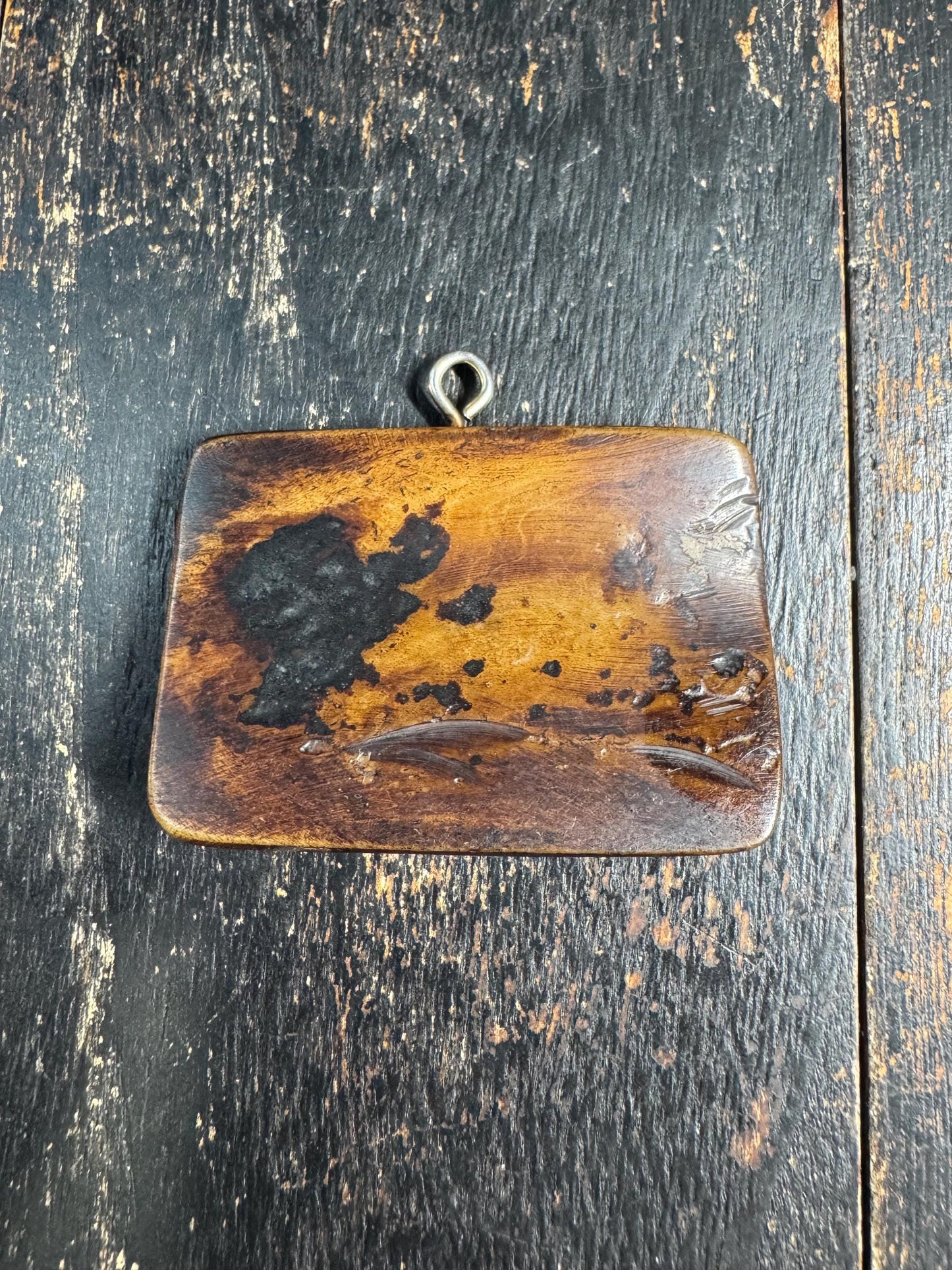 Hand Carved Yak Bone Amulet Pendant with Turquoise & Coral Inlay | Tibetan Style Protective Charm | Himalayan Tribal Pendant (H760)