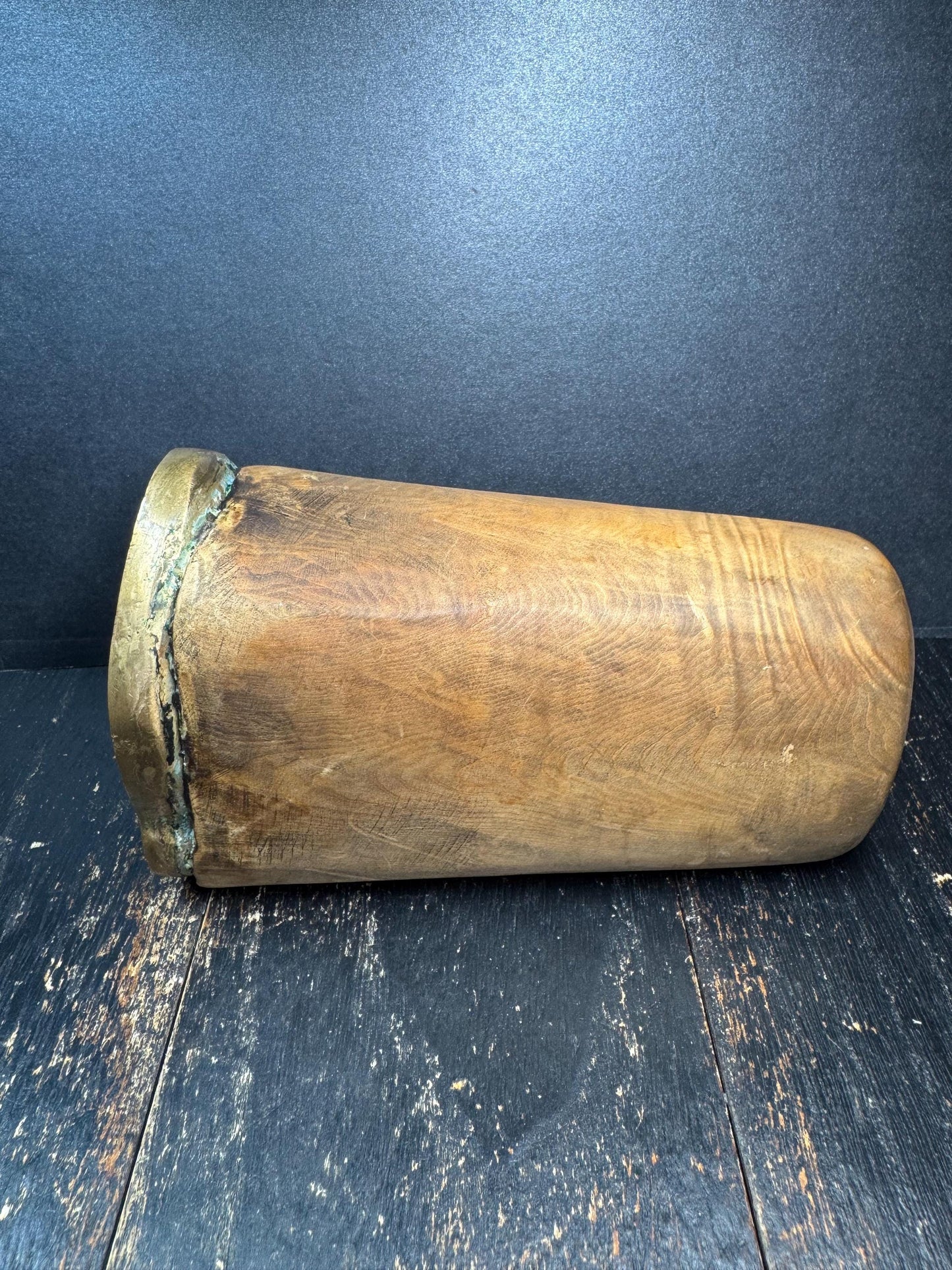 Vintage Tibetan Buddhist Bronze Mounted Wooden Ritual Mold | Tsa Tsa Mold | Himalayan Temple Religious Stamp | Buddhist Altar Artifact(H734)