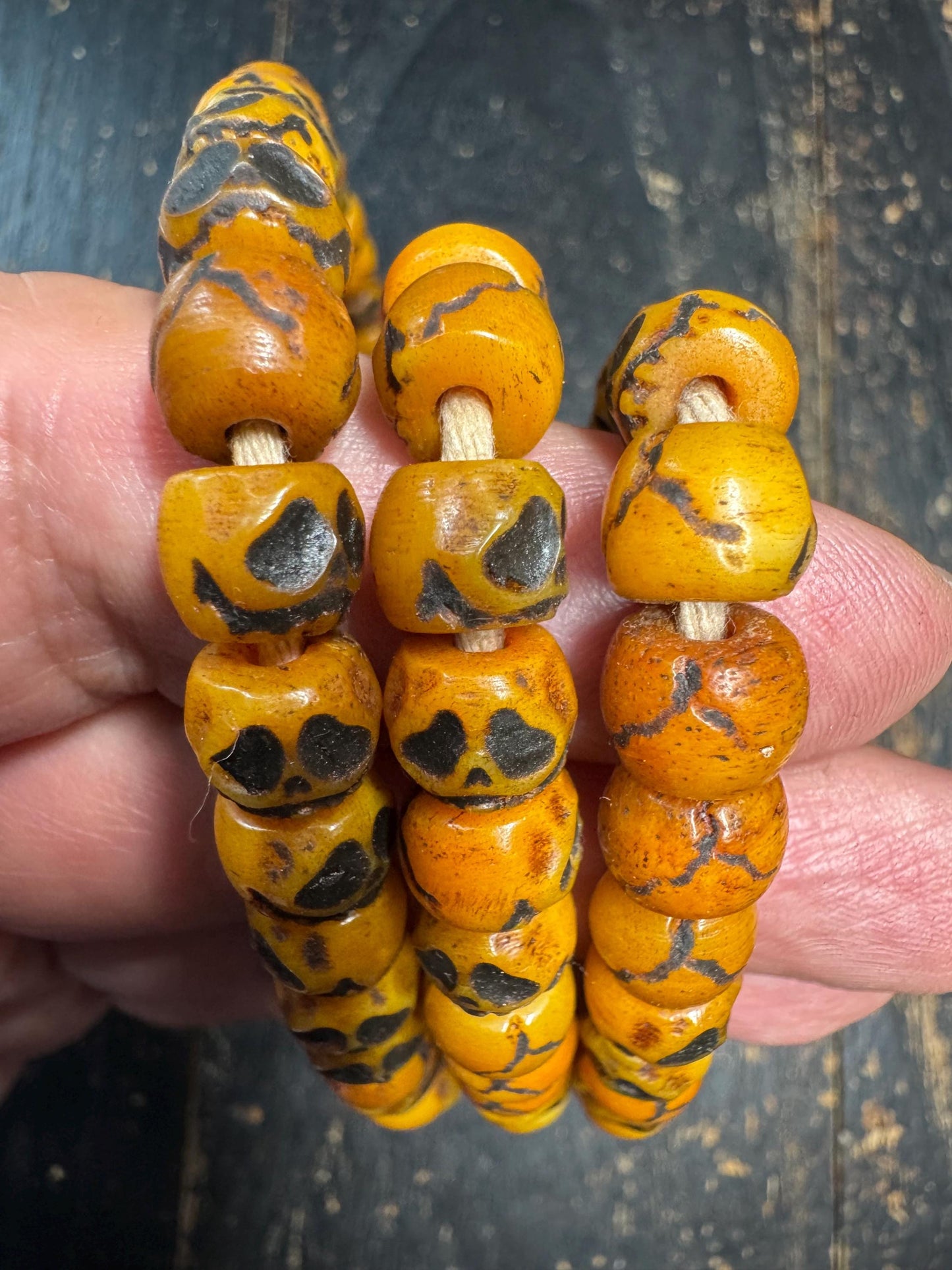 Vintage Tibetan Skull Bone Mala 108 Beads 9mm 30 Inches – Hand Carved Skull Prayer Beads, Buddhist Meditation Necklace, Gothic Mala(H761)