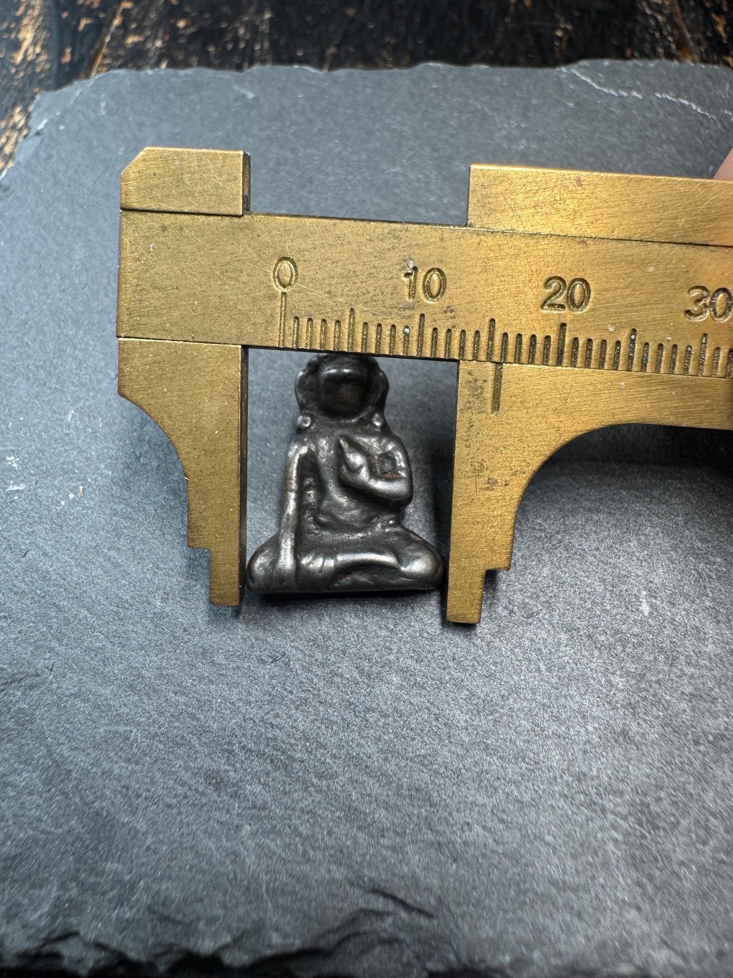 Vintage Cold Iron Seated Monk Pendant | Himalayan Meditation Yogi Amulet | Rustic Buddhist Charm for Necklace or Mala(H765)