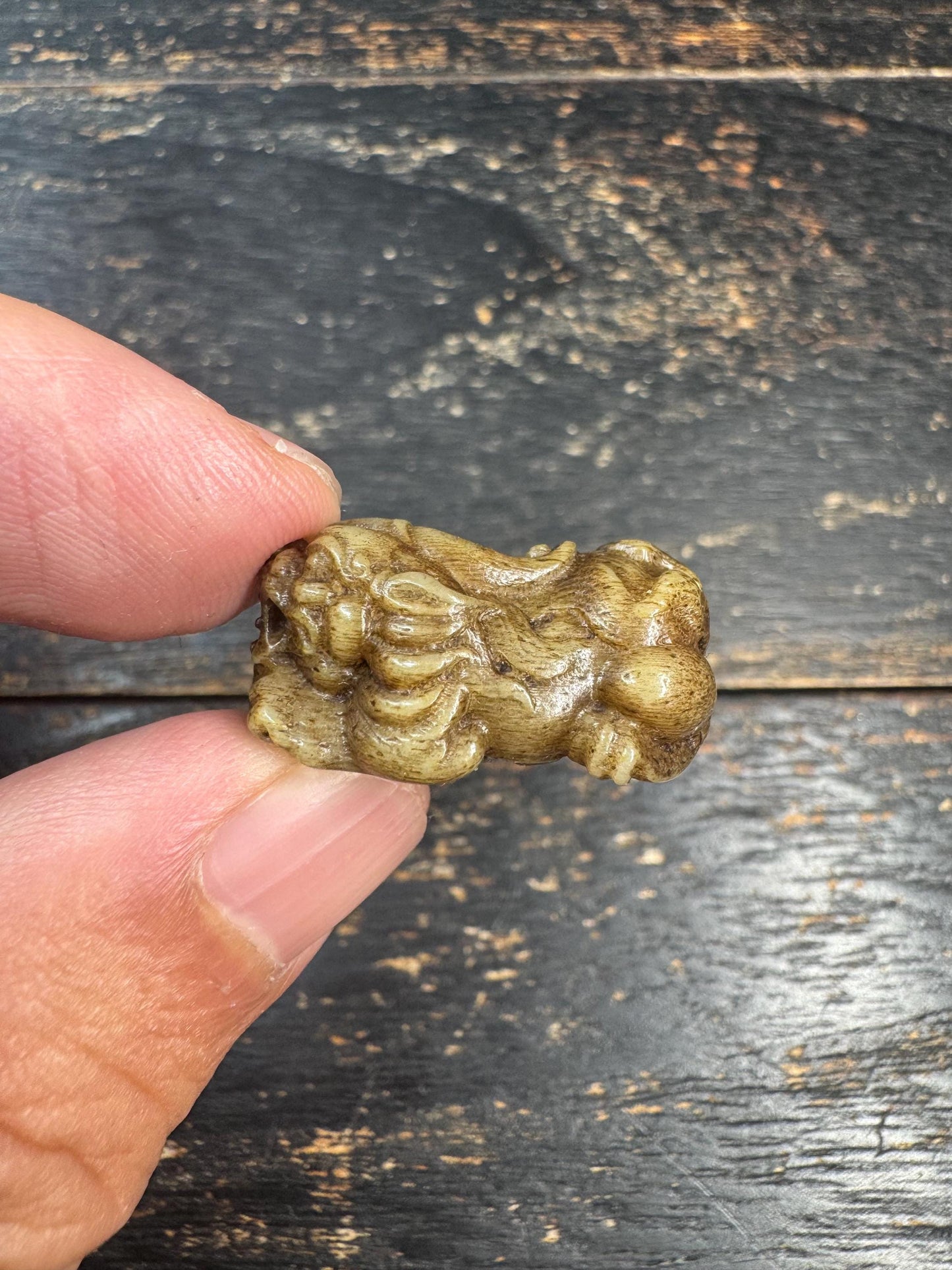 Hand Carved Yak Bone Pixiu Bead Pendant, Tibetan Style Pi Yao Amulet, Fortune Wealth Talisman, DIY Mala Guru Bead Charm(H768)