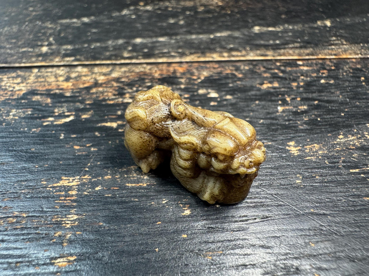 Hand Carved Yak Bone Pixiu Bead Pendant, Tibetan Style Pi Yao Amulet, Fortune Wealth Talisman, DIY Mala Guru Bead Charm(H768)