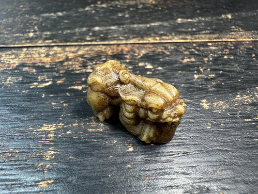 Hand Carved Yak Bone Pixiu Bead Pendant, Tibetan Style Pi Yao Amulet, Fortune Wealth Talisman, DIY Mala Guru Bead Charm(H768)