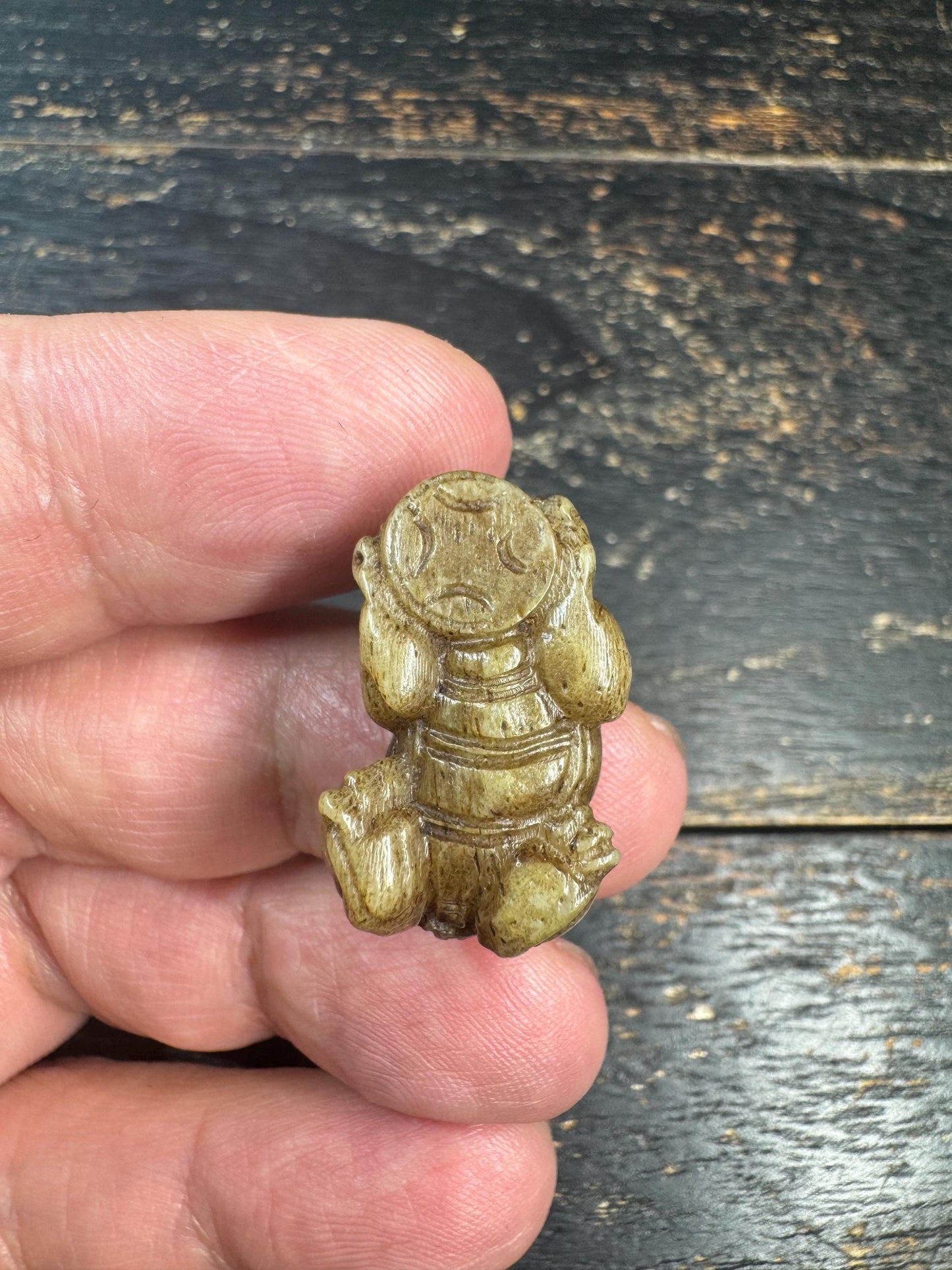 Hand Carved Yak Bone Pixiu Bead Pendant, Tibetan Style Pi Yao Amulet, Fortune Wealth Talisman, DIY Mala Guru Bead Charm(H768)
