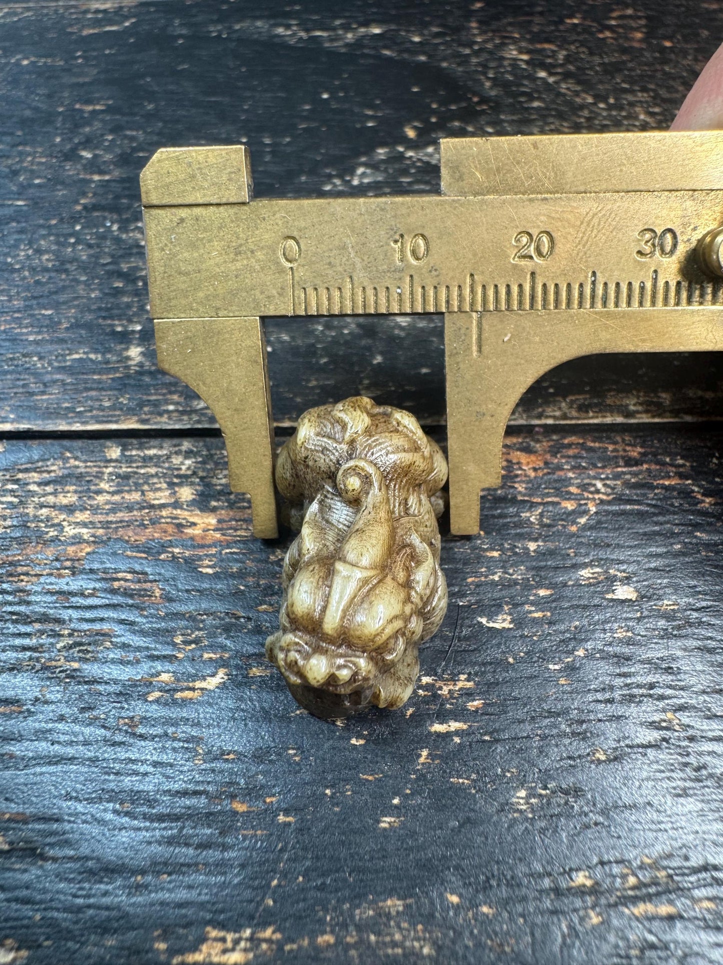 Hand Carved Yak Bone Pixiu Bead Pendant, Tibetan Style Pi Yao Amulet, Fortune Wealth Talisman, DIY Mala Guru Bead Charm(H768)
