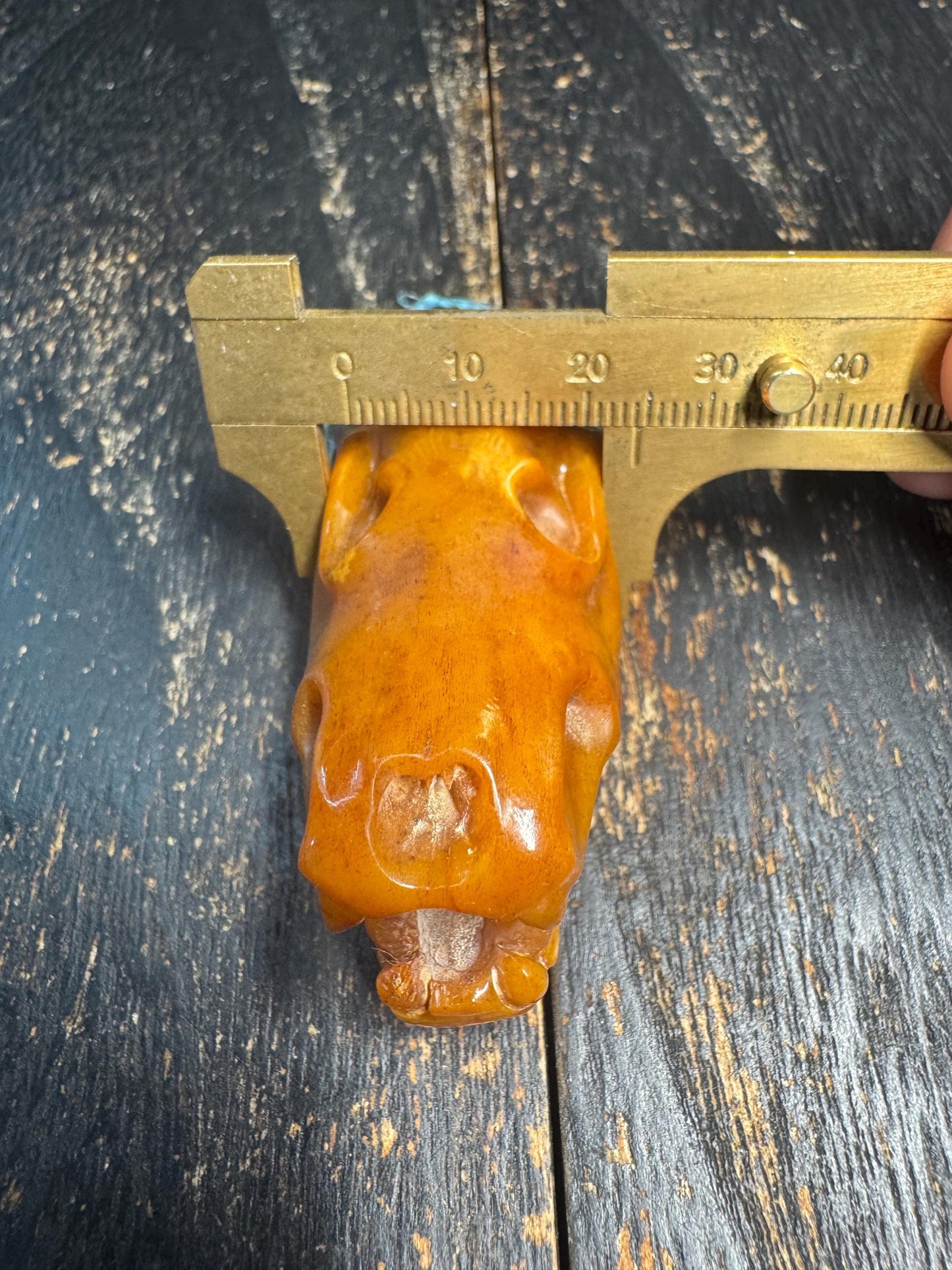 Vintage Tibetan Hand Carved Yak Bone Wolf Skull Pendant | Himalayan Beast Head Amulet | Gothic Tribal Necklace Charm | Mala Guru Bead(H741)