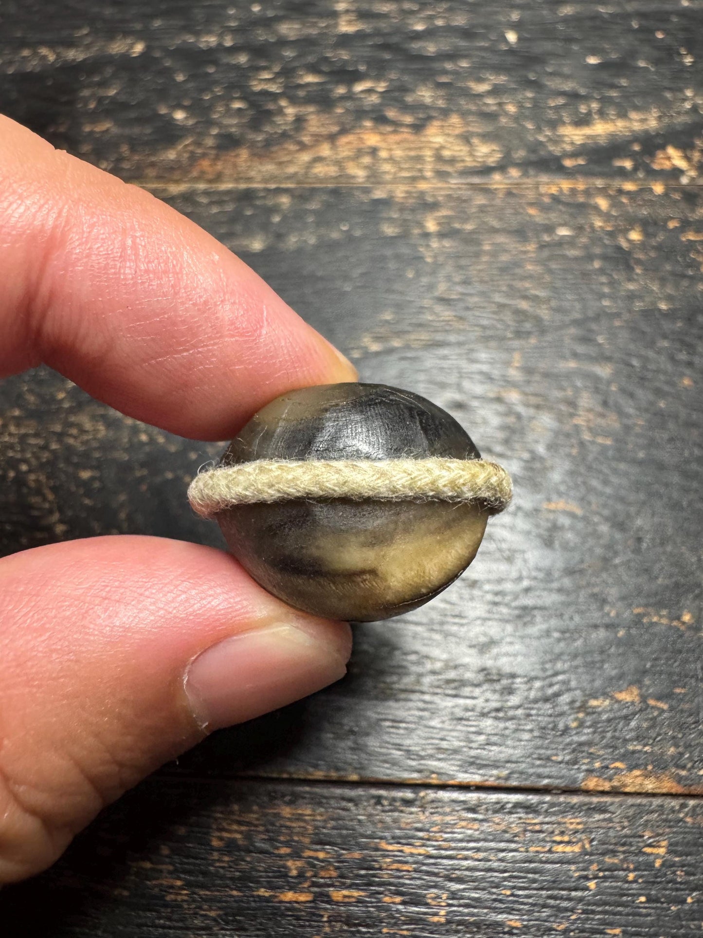 Vintage Tibetan Style Carved Horn Guru Bead | Four Sacred Mantra Dots | Three-Hole Guru Bead for Mala Making | Handmade Prayer Bead(H749)