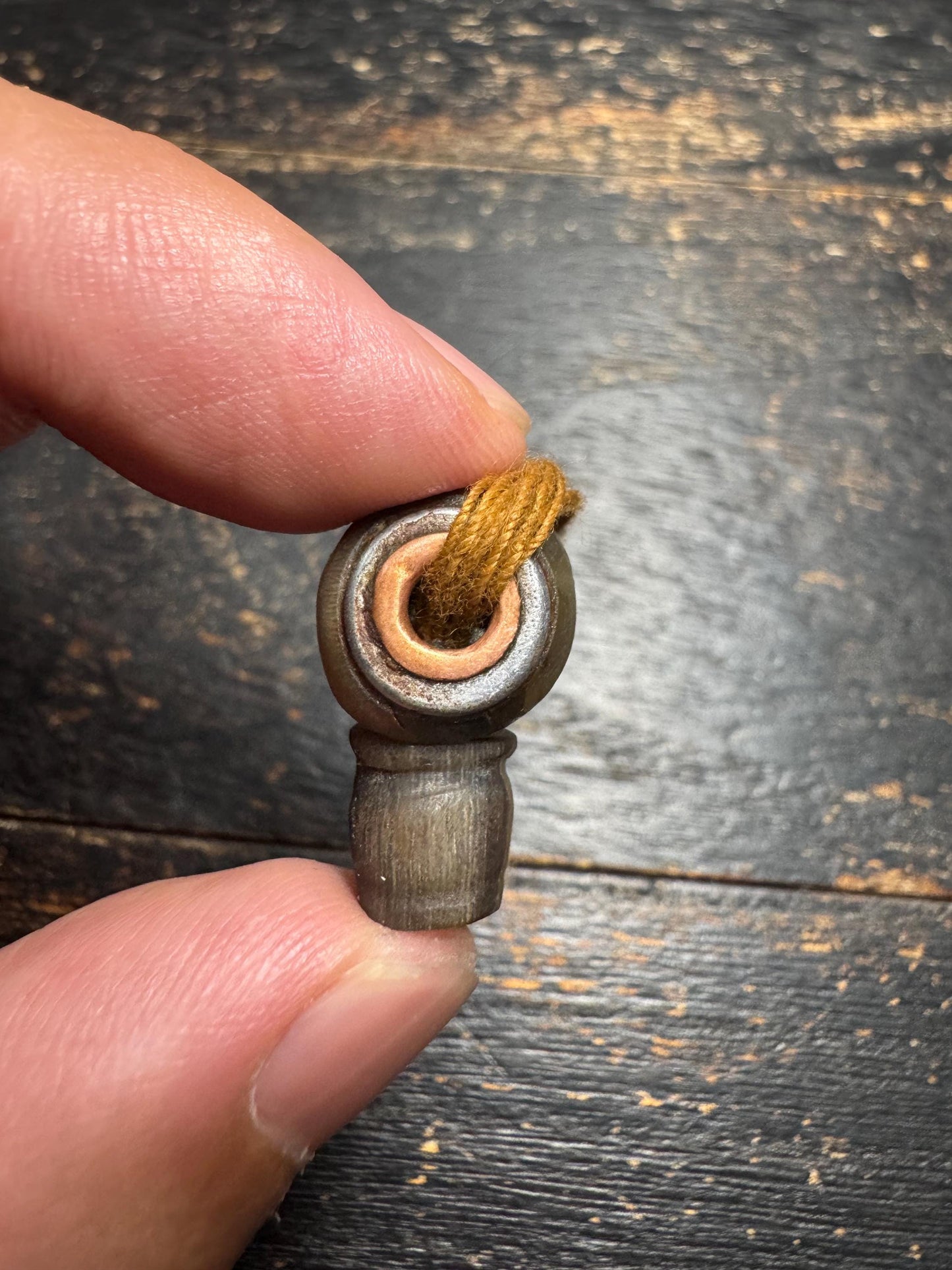 Vintage Himalayan Natural Horn Guru Bead | 3-Hole T Guru Bead for Mala Making | Handcrafted Meditation Spacer | Prayer Bead Supplies (H750)