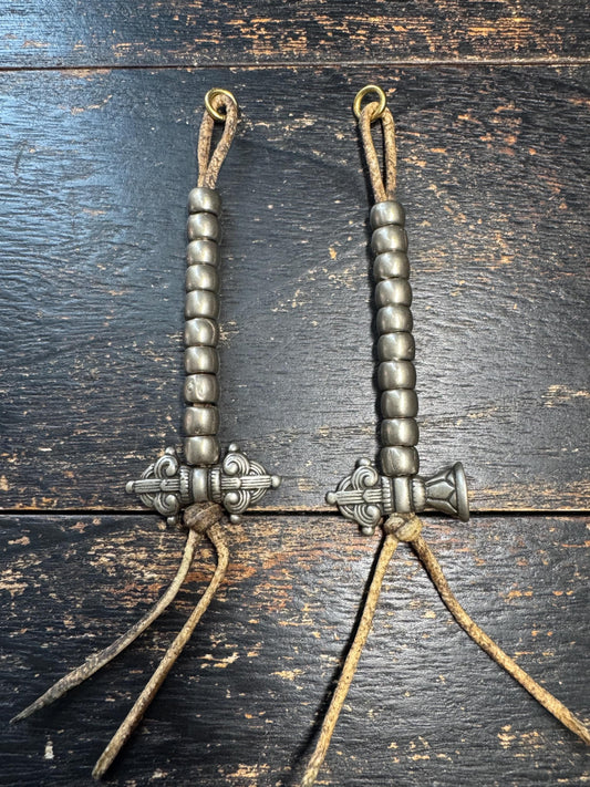Vintage Tibetan Brass Mala Counter Set | Vajra & Phurba Prayer Bead Counter | Buddhist Meditation Accessory | Himalayan Mala Marker(H775)