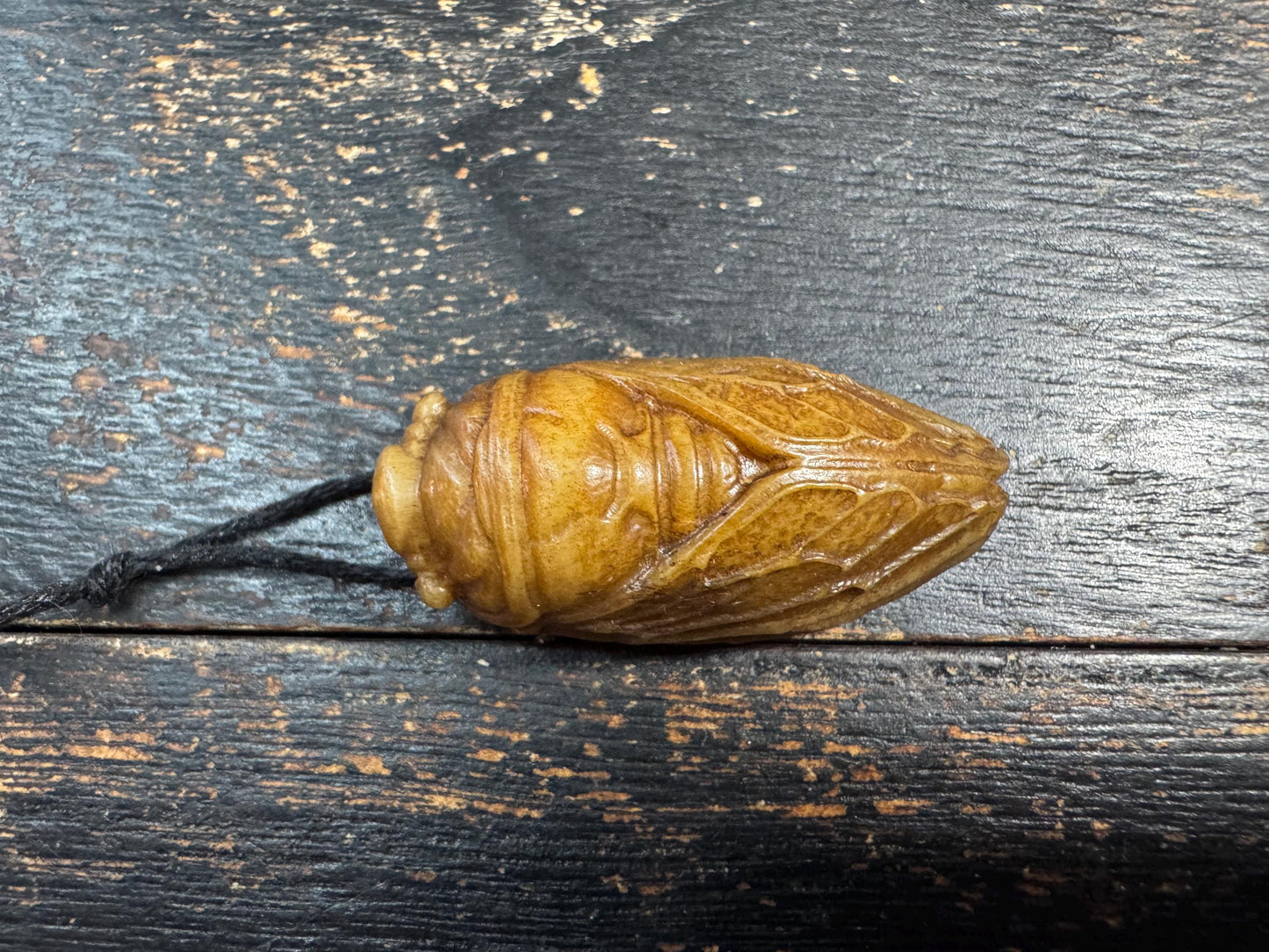 Hand Carved Yak Bone Cicada Pendant, Tibetan Style Insect Amulet, Rebirth Symbol Talisman, Unique Boho Spiritual Jewelry(H758)