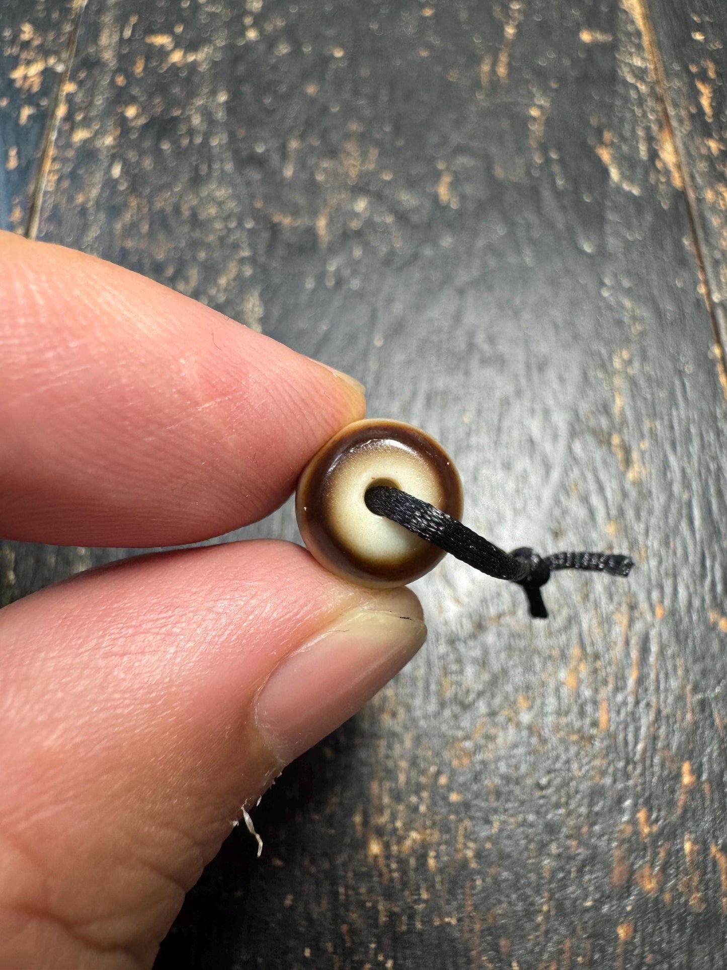 Tiger Tooth Dzi Bead | Handmade Tibetan Agate Pendant | Protection Amulet | Himalayan Spiritual Bead | Mala Guru Bead | Adjustable Cord(H782