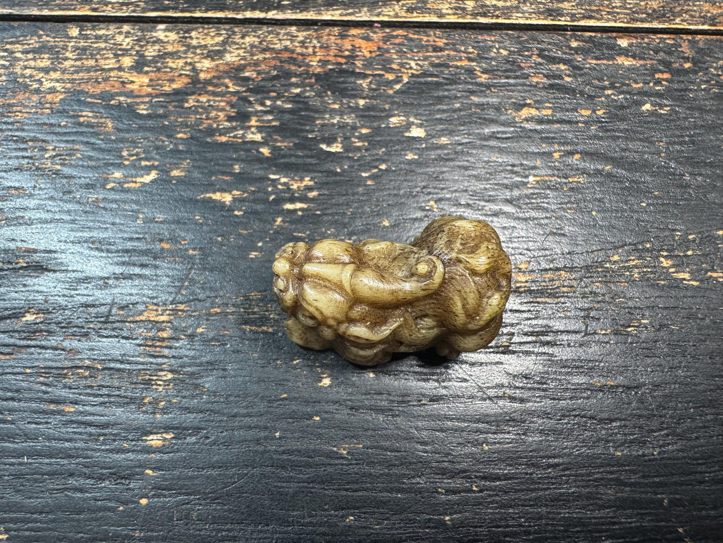 Hand Carved Yak Bone Pixiu Bead Pendant, Tibetan Style Pi Yao Amulet, Fortune Wealth Talisman, DIY Mala Guru Bead Charm(H768)