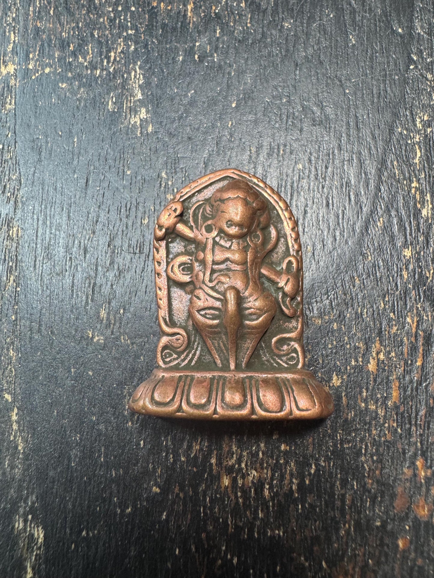 Antique Tibetan Bronze Wrathful Vajra Deity Pendant | Buddhist Protector Amulet | Himalayan Ritual Talisman | Vintage Nepal Buddhist(H816)
