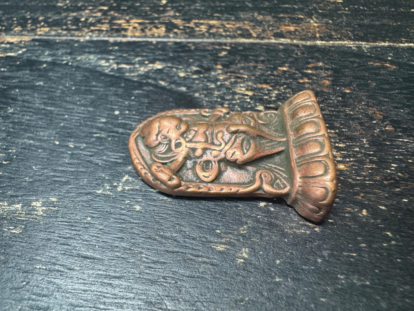 Antique Tibetan Bronze Wrathful Vajra Deity Pendant | Buddhist Protector Amulet | Himalayan Ritual Talisman | Vintage Nepal Buddhist(H816)