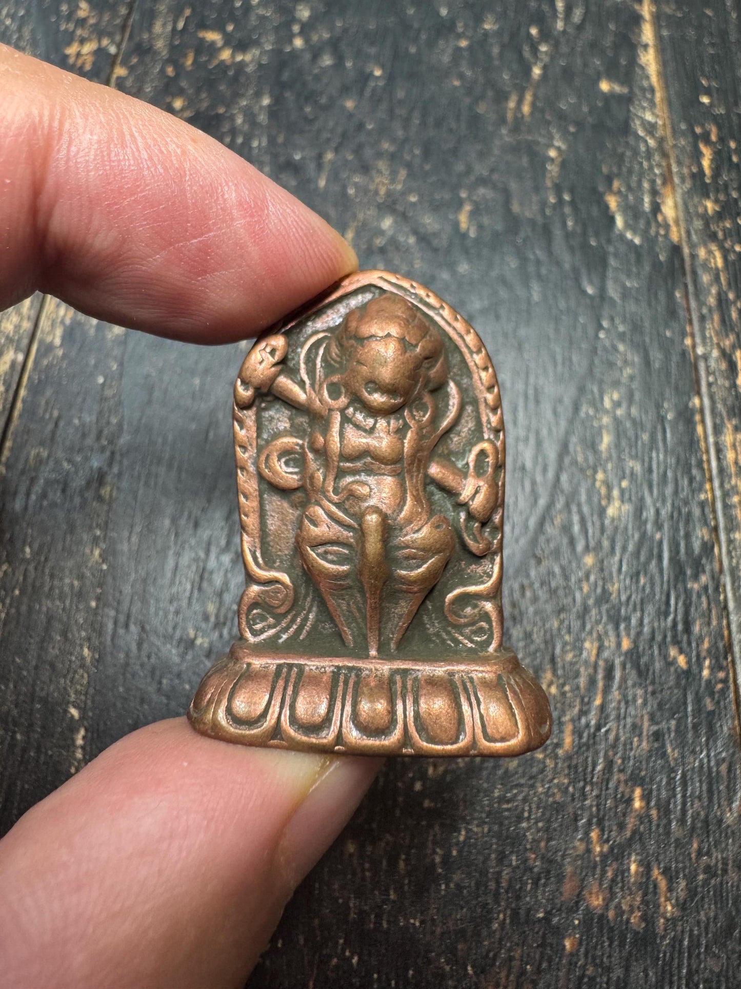 Antique Tibetan Bronze Wrathful Vajra Deity Pendant | Buddhist Protector Amulet | Himalayan Ritual Talisman | Vintage Nepal Buddhist(H816)