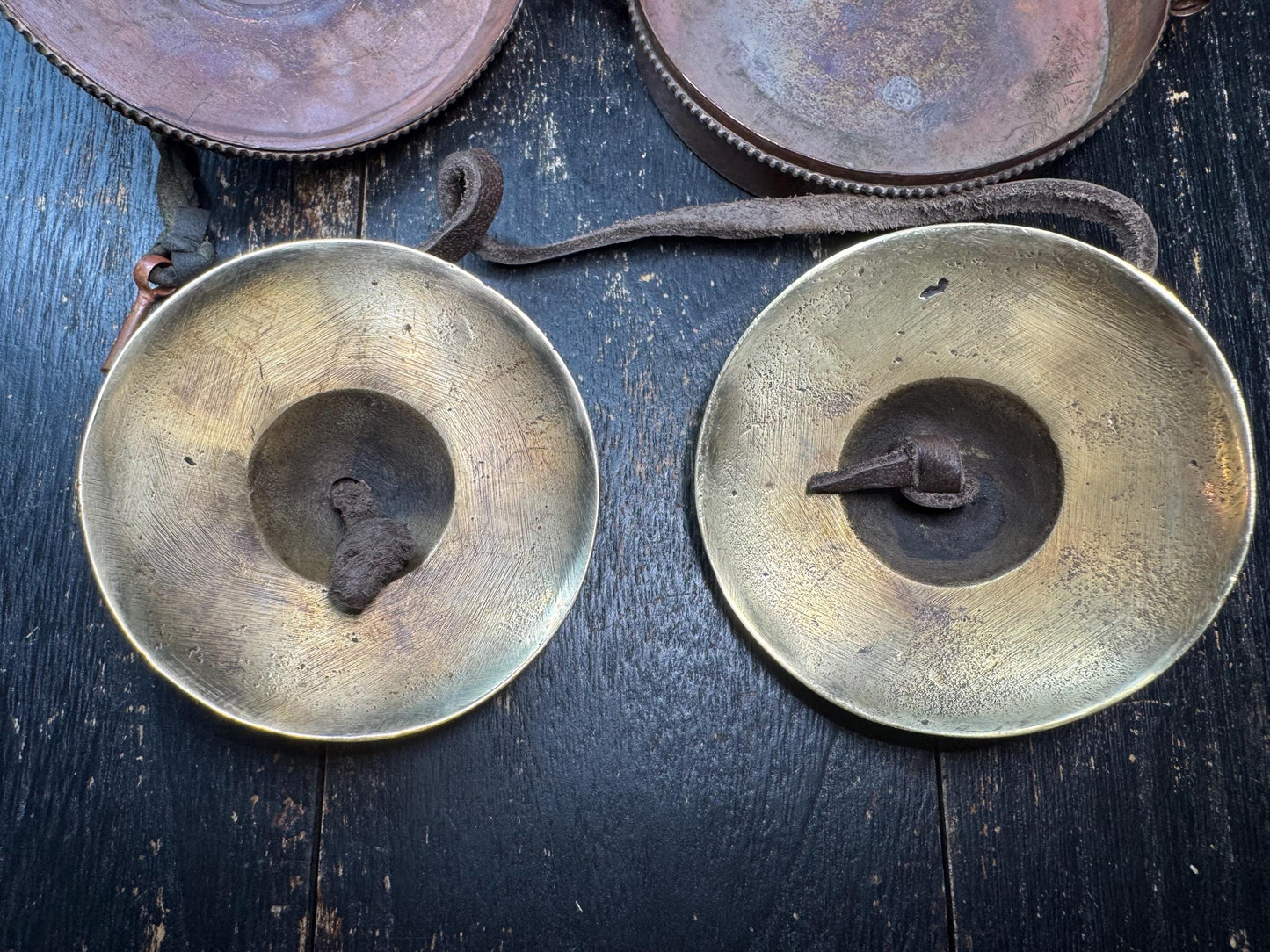 Rare Tibetan Tingsha Bells with Brass Gau Prayer Box | Eight Auspicious Symbols Buddhist Ritual Cymbals | Meditation & Sound Healing(H818)