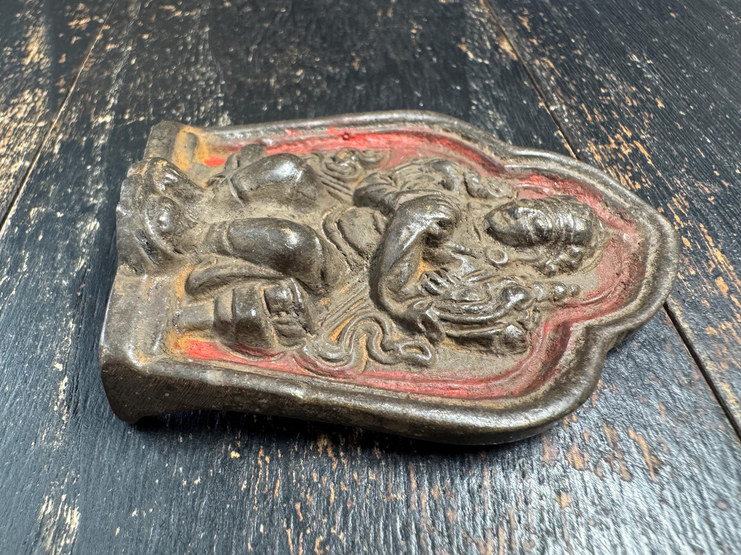 Old Tibetan Bronze White Tara Plaque | Kwan Yin Relief Talisman | Temple Shrine Statue | Six-Character Mantra Back |Buddhist Altar Icon(H847