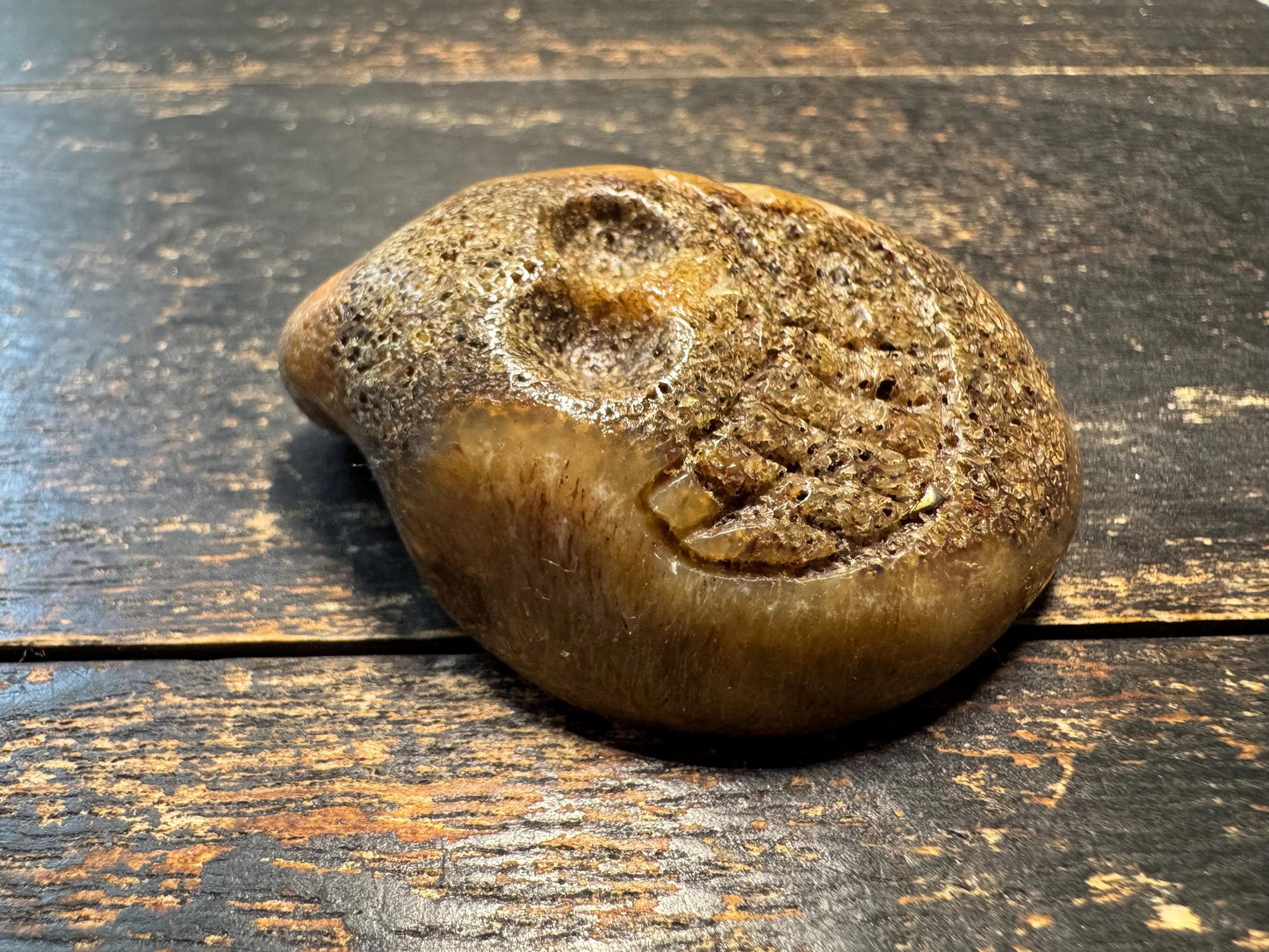 Vintage Tibetan Yak Bone Charnel Ground Skull Pendant –Hand-Carved OM Amulet,Himalayan Buddhist Meditation Talisman, One-of-a-Kind Mala(H777