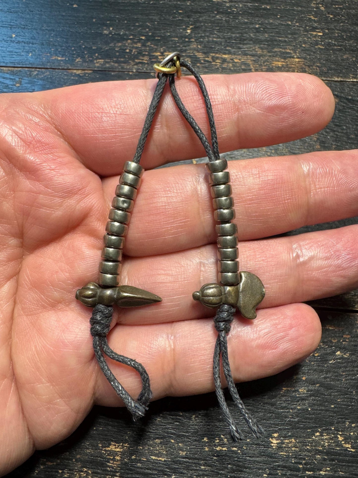 Vintage Tibetan Brass Mala Counter Set – Vajra Phurba & Kartika Ritual Counter,Buddhist Prayer Beads Accessory,Handmade Meditation Tool(H778
