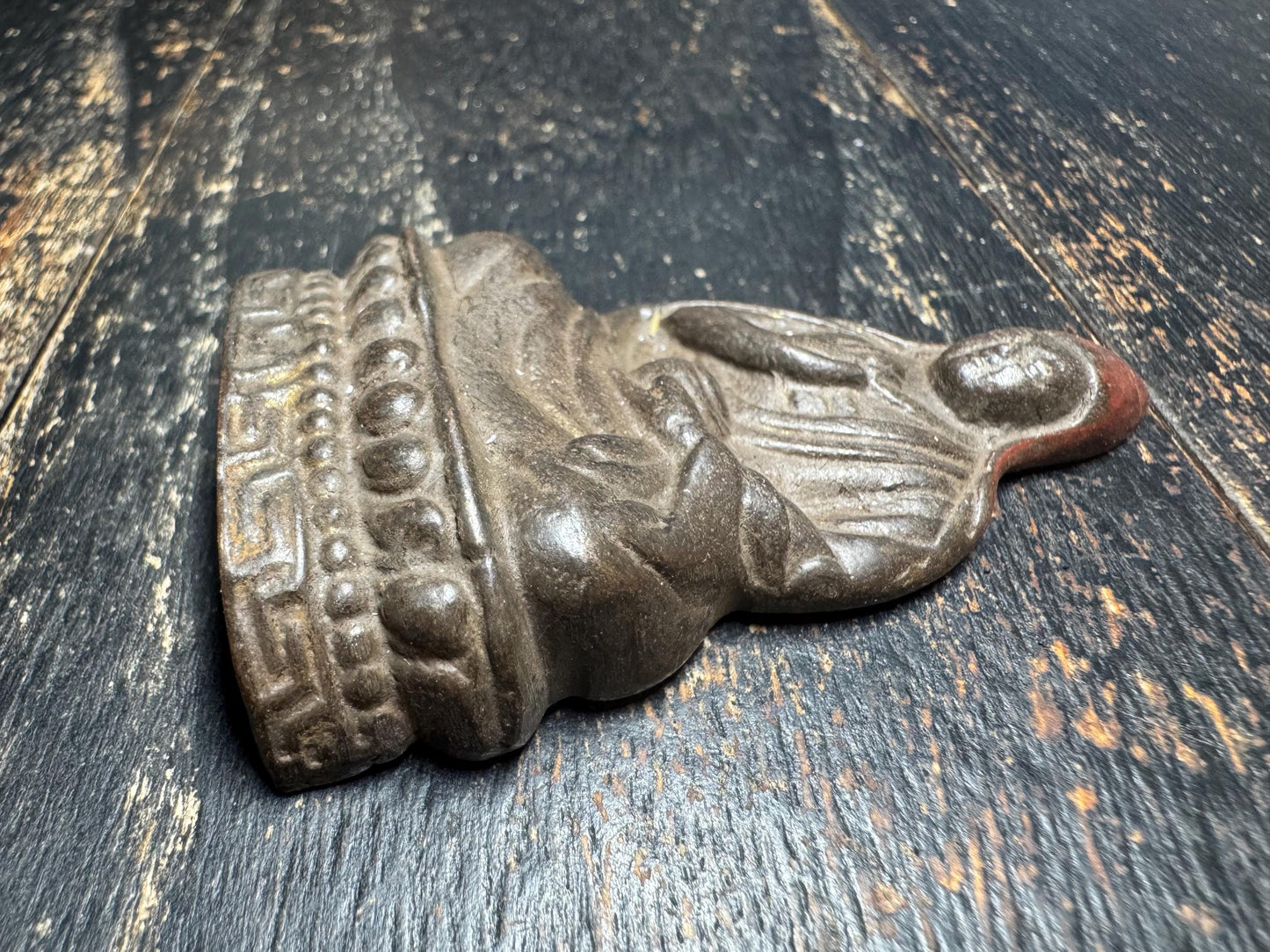 Old Tibetan Bronze Je Tsongkhapa Statue | Hand-Painted Gelug Master Buddha Figure | Antique Tibetan Buddhist Temple Altar Sculpture(H870）