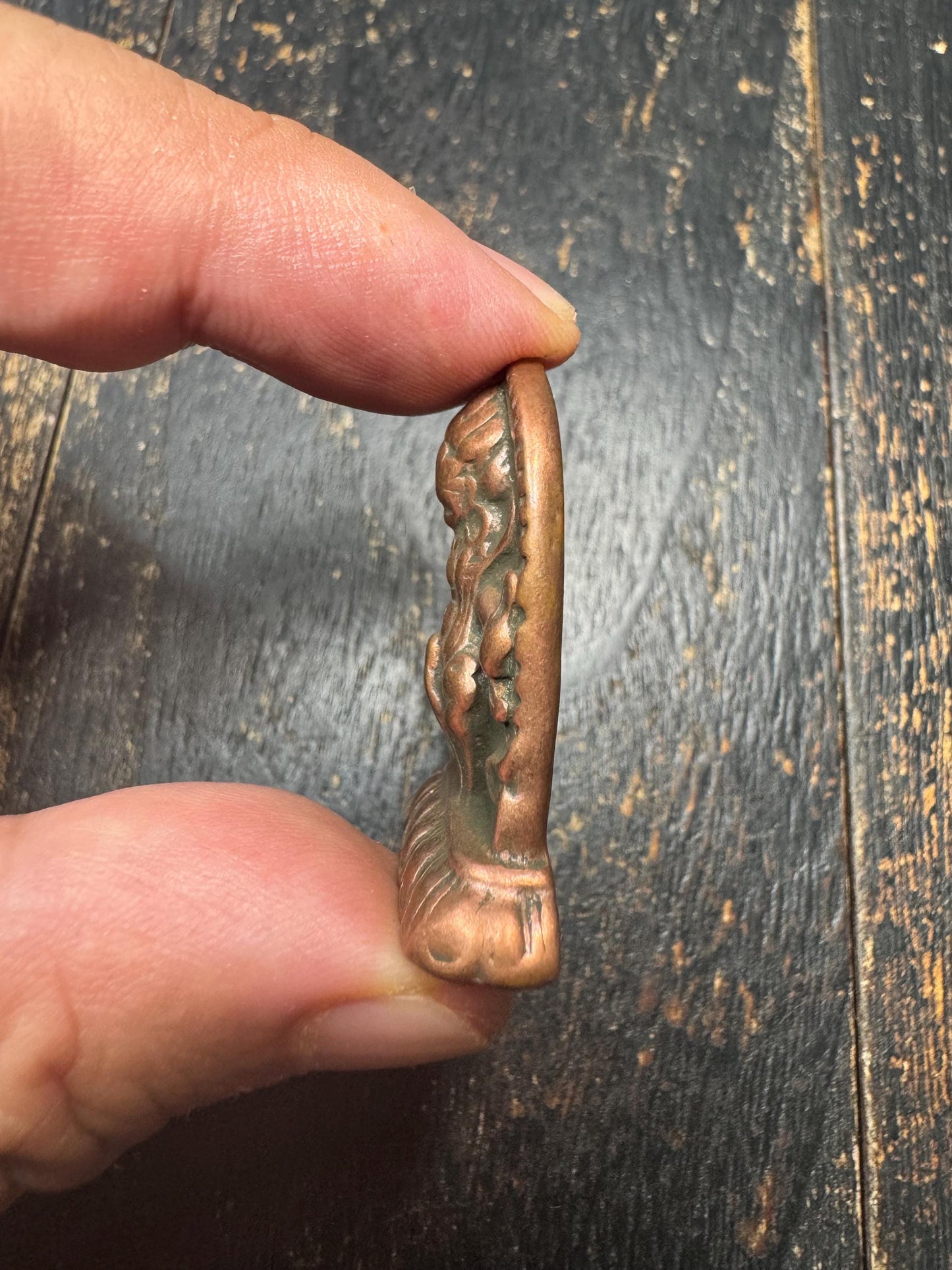 Antique Tibetan Bronze Wrathful Vajra Deity Pendant | Buddhist Protector Amulet | Himalayan Ritual Talisman | Vintage Nepal Buddhist(H816)