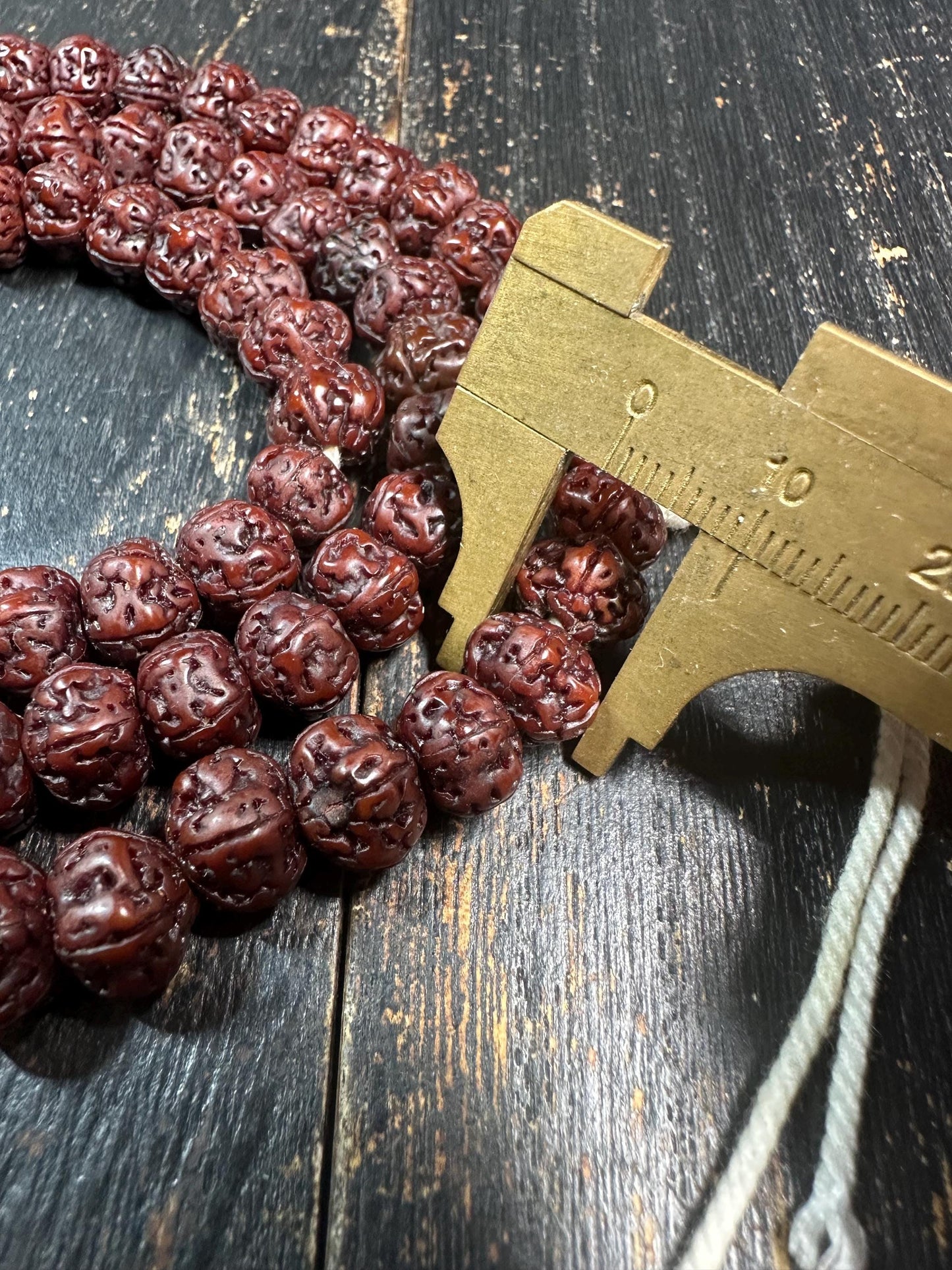 Natural Rudraksha Seed Mala Necklace,108 Bead Prayer Mala, 34 Inches Himalayan Japa Meditation Rosary, Hand Knotted Buddhist Hindu Yoga(H846