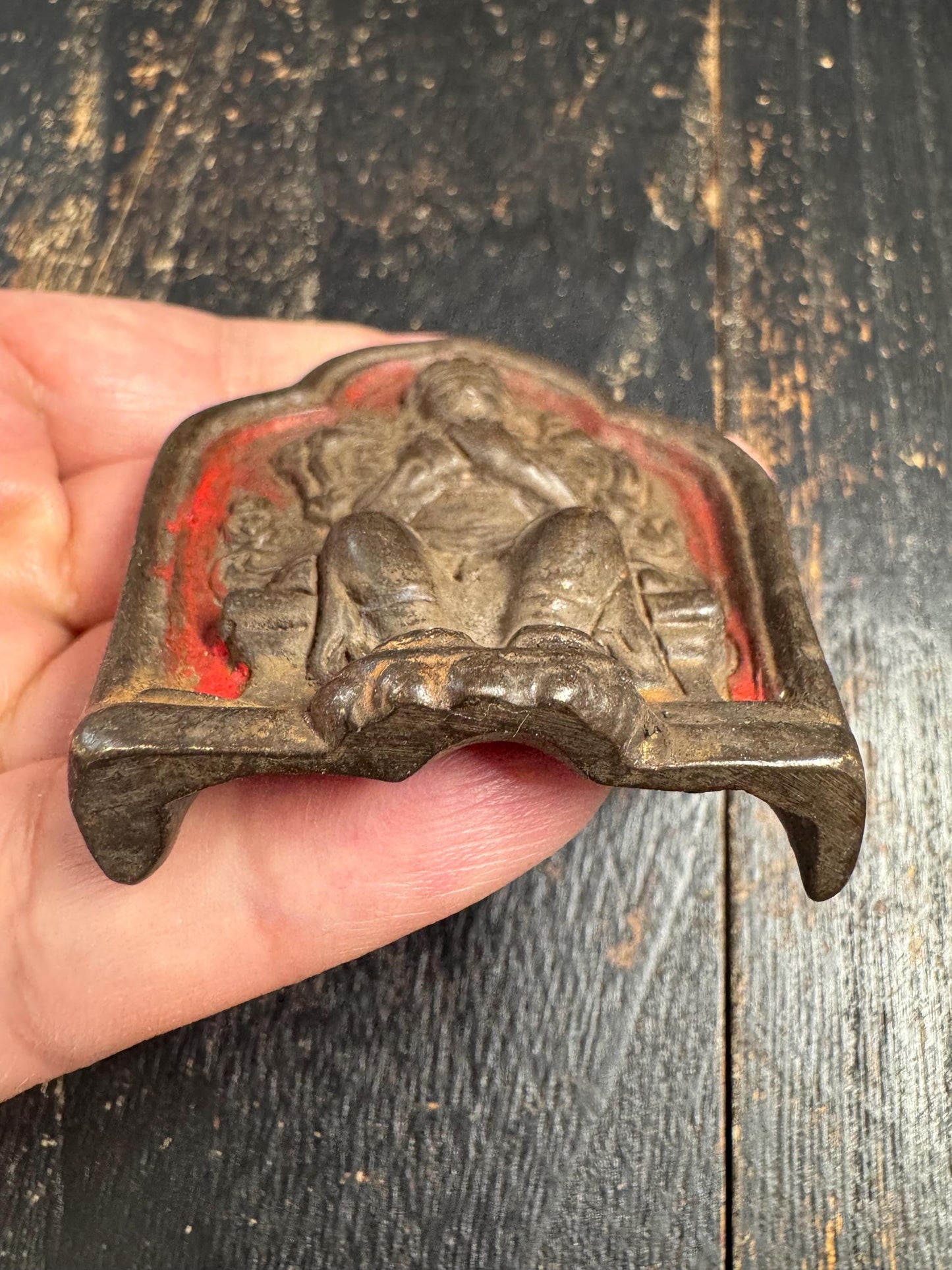Old Tibetan Bronze White Tara Plaque | Kwan Yin Relief Talisman | Temple Shrine Statue | Six-Character Mantra Back |Buddhist Altar Icon(H847