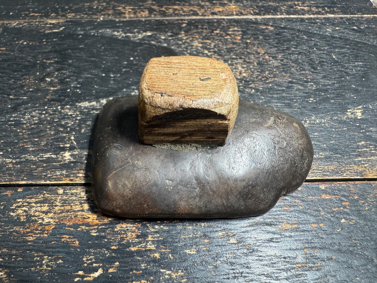 Old Panjaranata Mahakala Tsa Tsa Mold – Antique Tibetan Clay Mold with Wooden Handle, Ritual Buddhist Statue Maker, Sacred Altar Tool(H850)