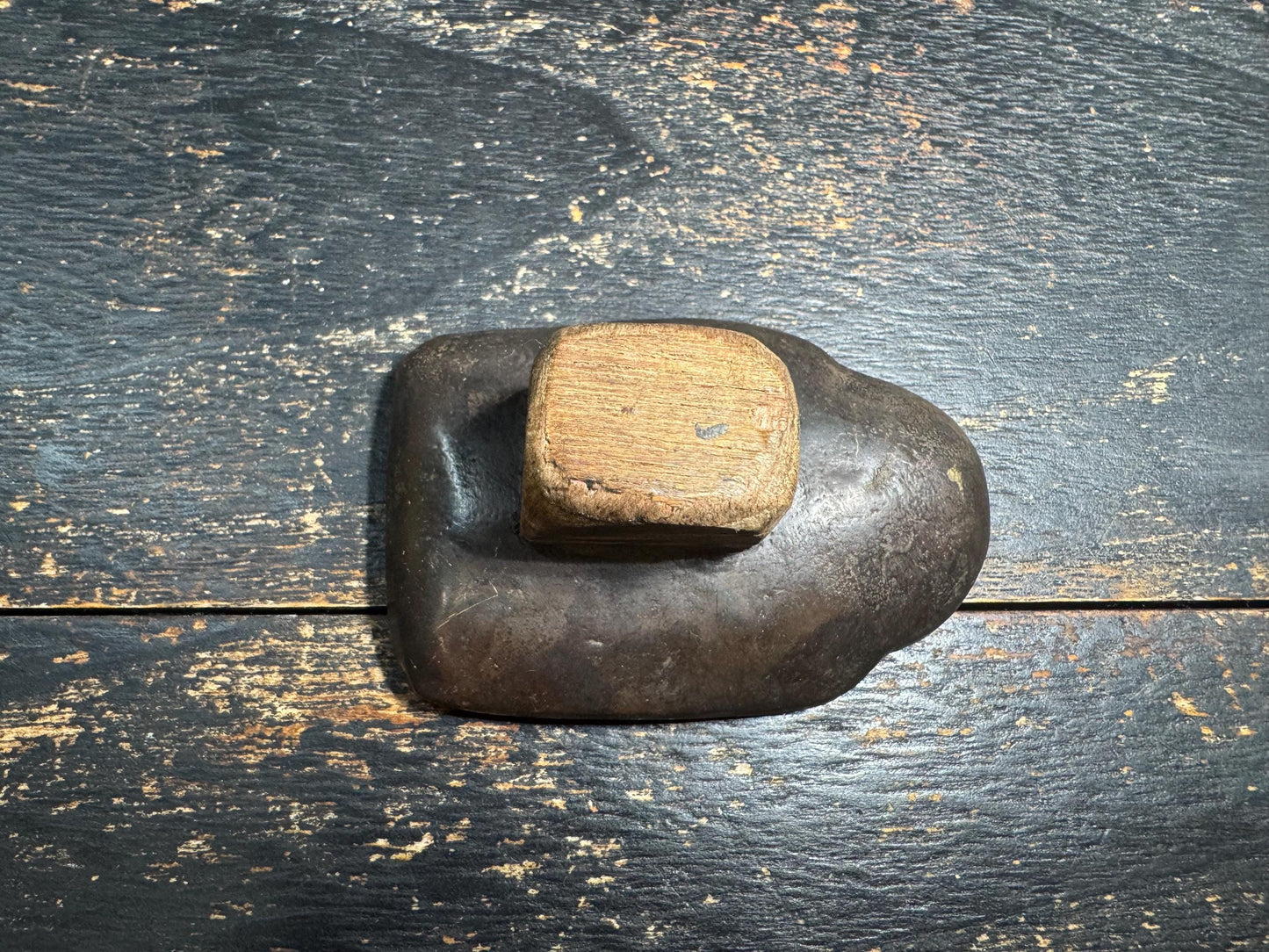 Old Panjaranata Mahakala Tsa Tsa Mold – Antique Tibetan Clay Mold with Wooden Handle, Ritual Buddhist Statue Maker, Sacred Altar Tool(H850)
