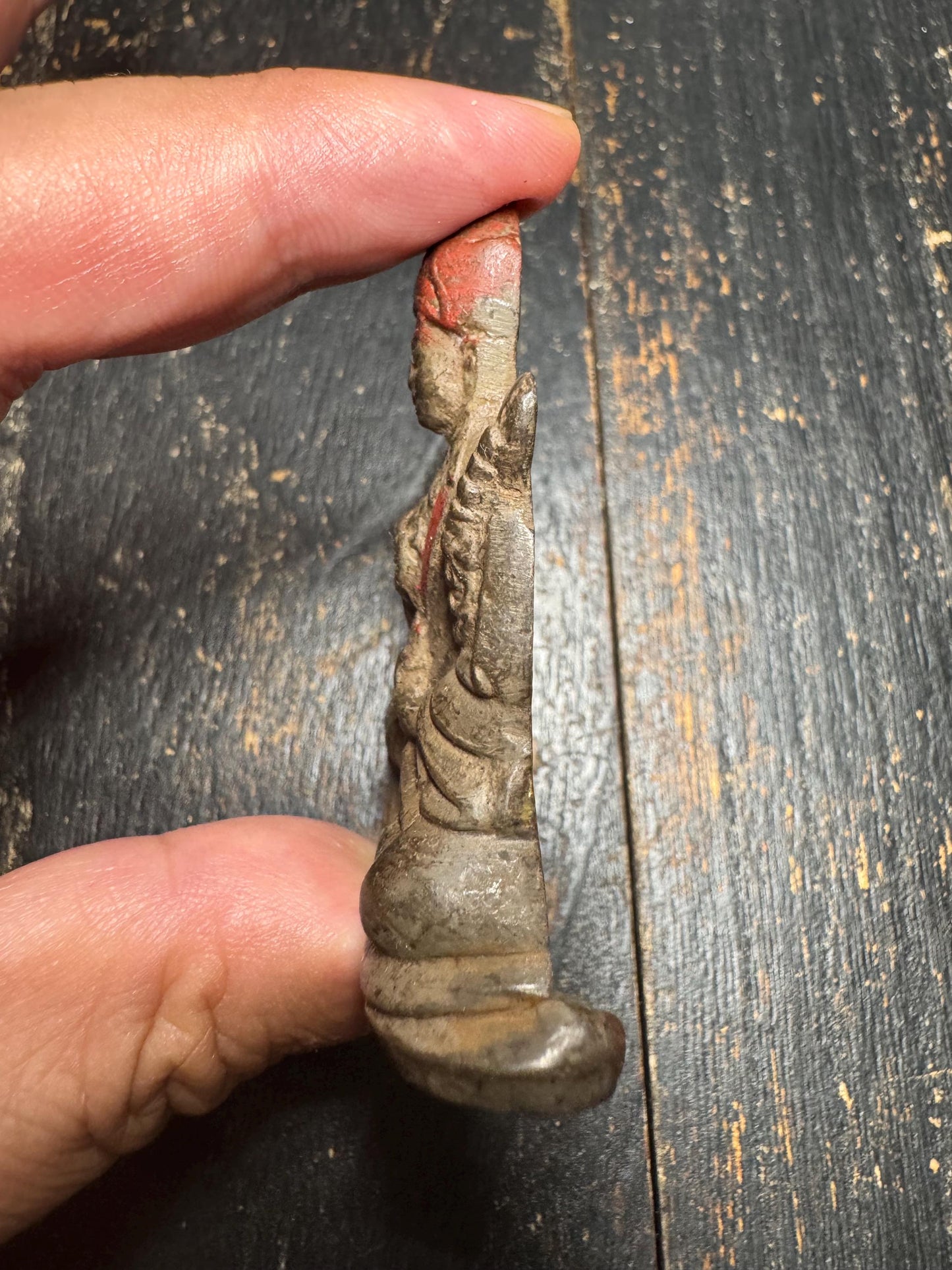 Old Tibetan Bronze Tsongkhapa Statue | Hand-Painted Buddhist Master Figure|Antique Lama Sculpture | Tibetan Wealth & Wisdom Altar Decor(H869