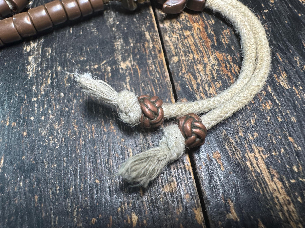 Tibetan Style 108 Bead Mala 20” Brown Bead Prayer Necklace Adjustable Meditation Mala Metal Guru Bead Buddhist Jewelry(H957)
