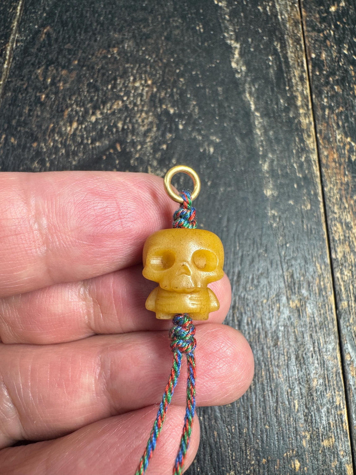Hand Carved Yak Bone Citipati Skull Pendant, Tibetan Charnel Ground Skeleton Amulet, Himalayan Mala Charm or Pendant(H969)
