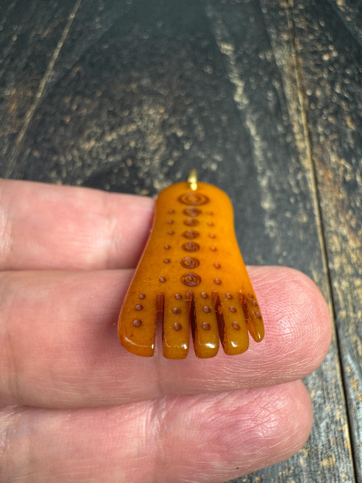 Tibetan Yak Bone Mantra Dot Pendant, Hand Carved Double Sided Bone Amulet, Buddhist Talisman Charm, Himalayan Spiritual Jewelry(H969)