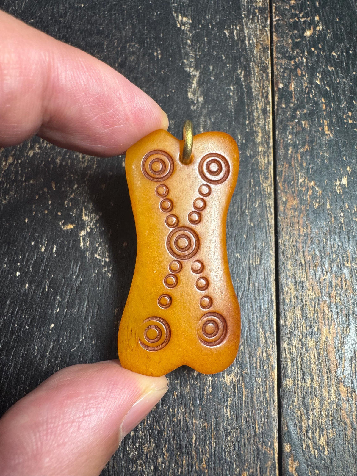 Tibetan Yak Bone Mantra Dot Pendant, Hand Carved Bone Amulet, Double Sided Buddhist Talisman, Himalayan Spiritual Jewelry(H969)