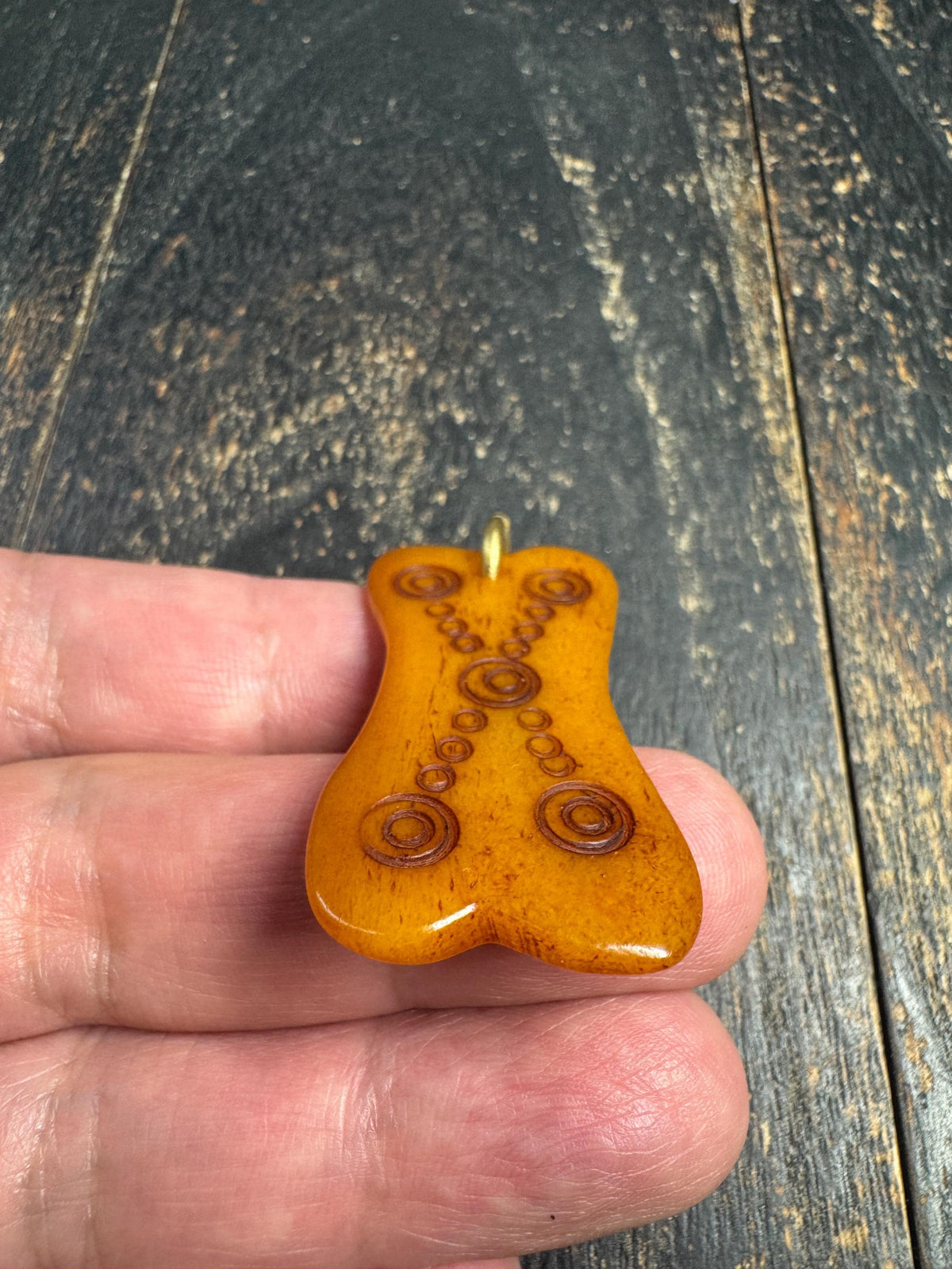 Tibetan Yak Bone Mantra Dot Pendant, Hand Carved Bone Amulet, Double Sided Buddhist Talisman, Himalayan Spiritual Jewelry(H969)