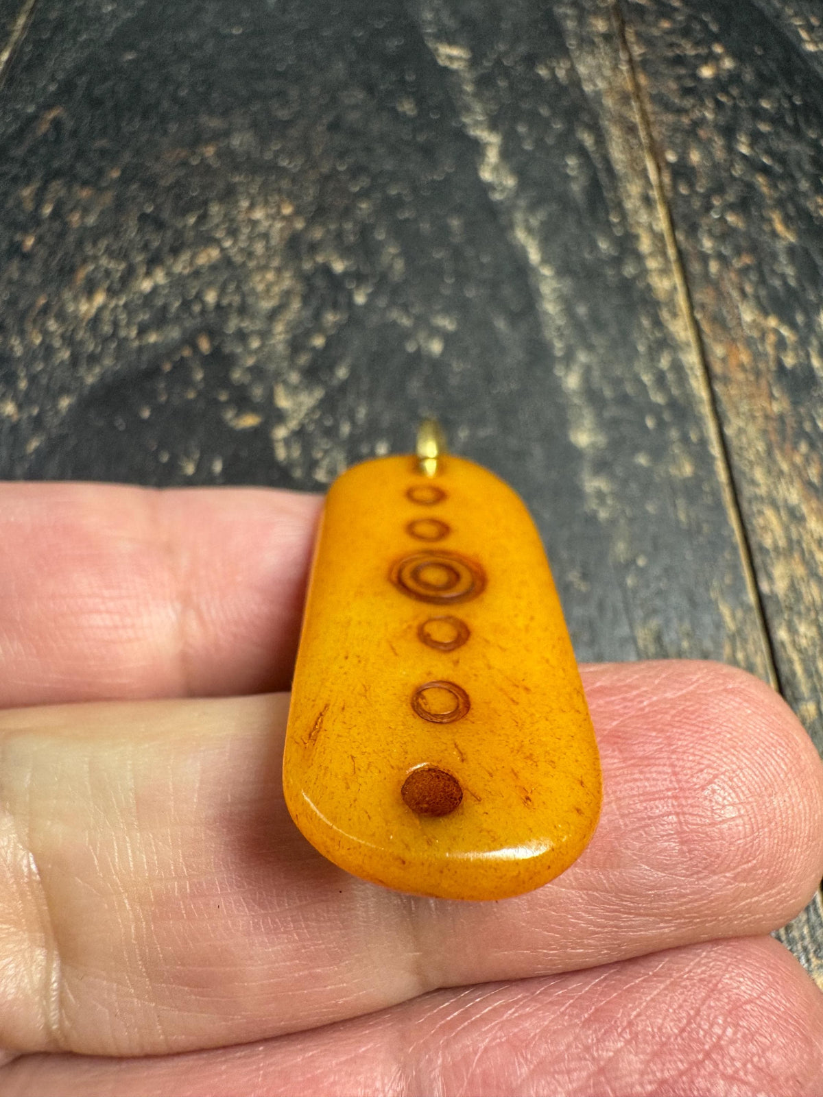 Tibetan Yak Bone Mantra Dot Pendant, Om Mani Padme Hum Bone Amulet, Double Sided Buddhist Talisman, Himalayan Spiritual Jewelry(H969)