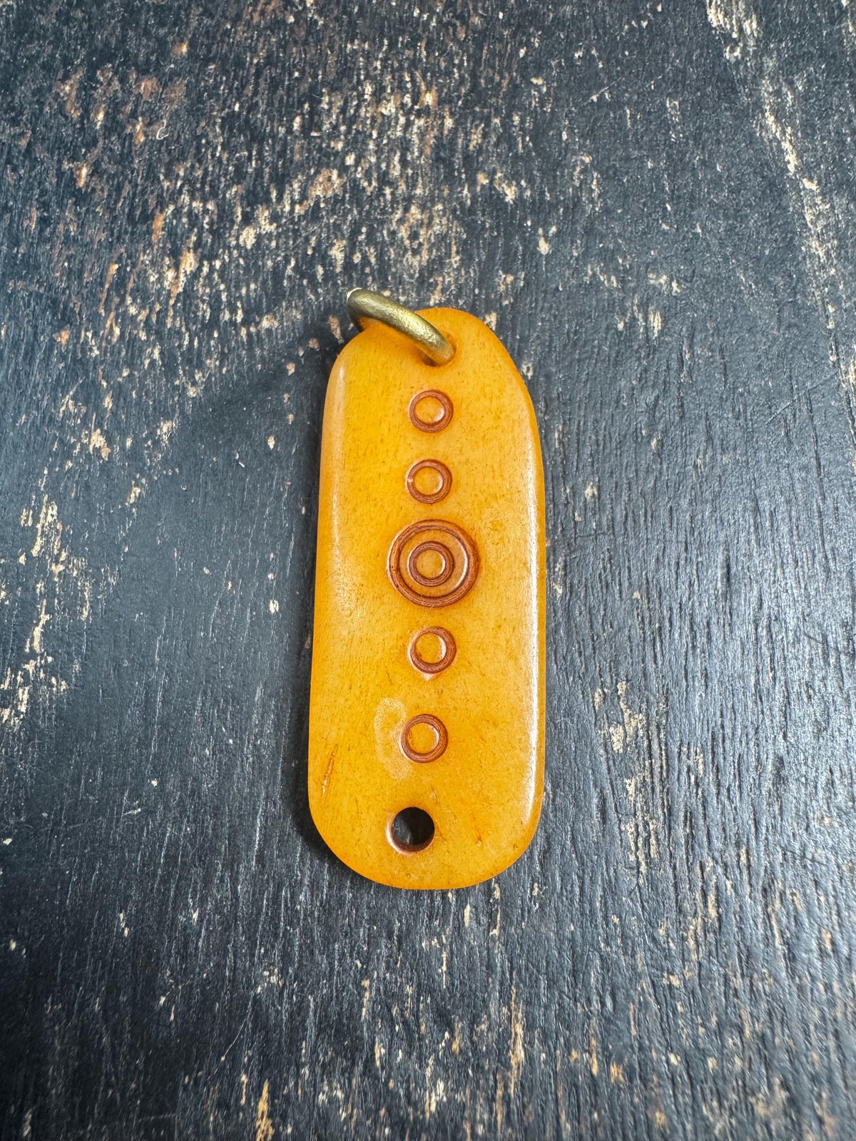 Tibetan Yak Bone Mantra Dot Pendant, Om Mani Padme Hum Bone Amulet, Double Sided Buddhist Talisman, Himalayan Spiritual Jewelry(H969)