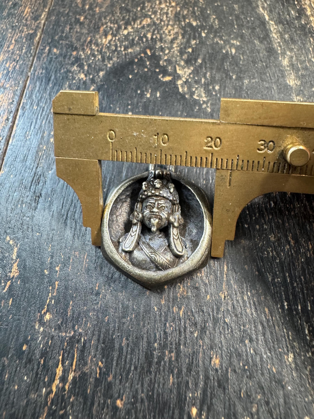 Vintage White Copper Mahakala Opening Pendant | Tibetan Buddhist Amulet | Brass Vajra Dorje | Himalayan Spiritual Talisman(H970)