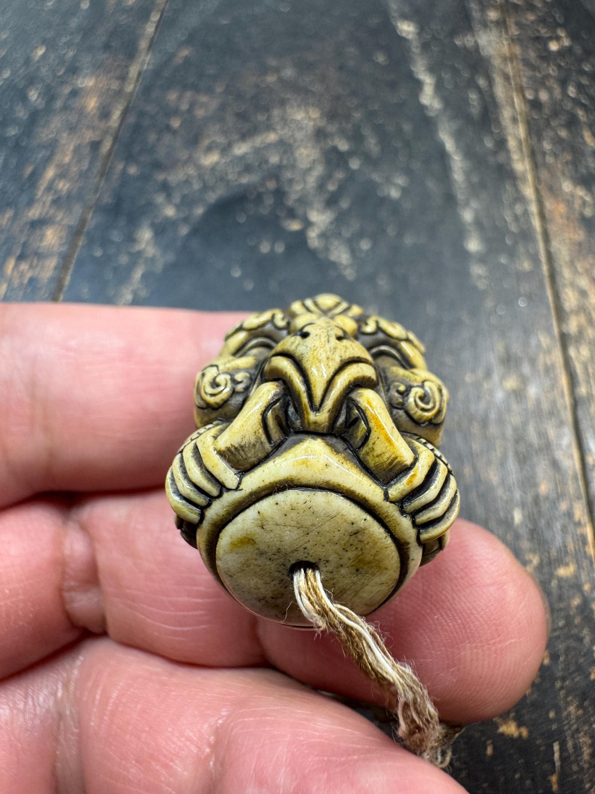 Hand Carved Deer Antler Garuda Bead | Tibetan Khyung Guru Bead | Himalayan Mala Focal Bead | Protective Amulet Pendant (H971)