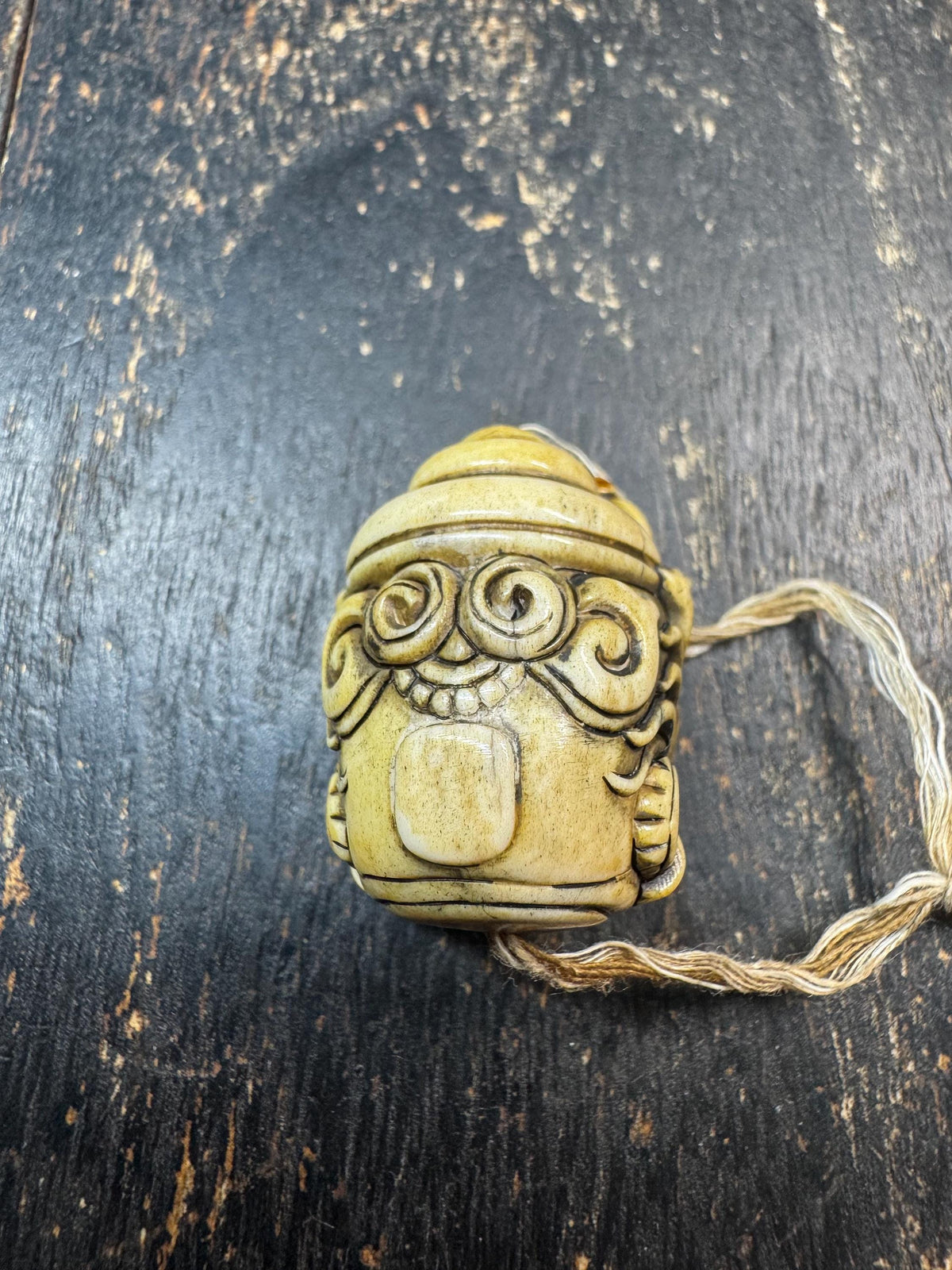Hand Carved Deer Antler Garuda Bead | Tibetan Khyung Guru Bead | Himalayan Mala Focal Bead | Protective Amulet Pendant (H971)