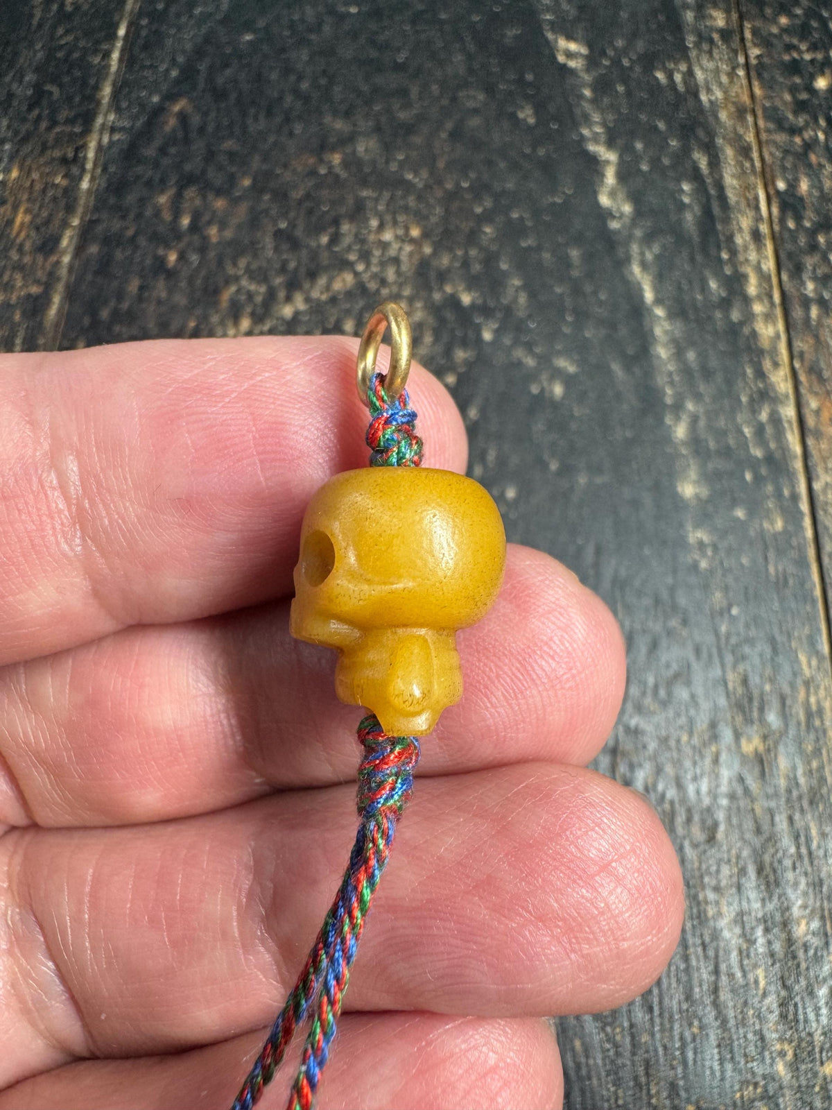 Hand Carved Yak Bone Citipati Skull Pendant, Tibetan Charnel Ground Skeleton Amulet, Himalayan Mala Charm or Pendant(H969)
