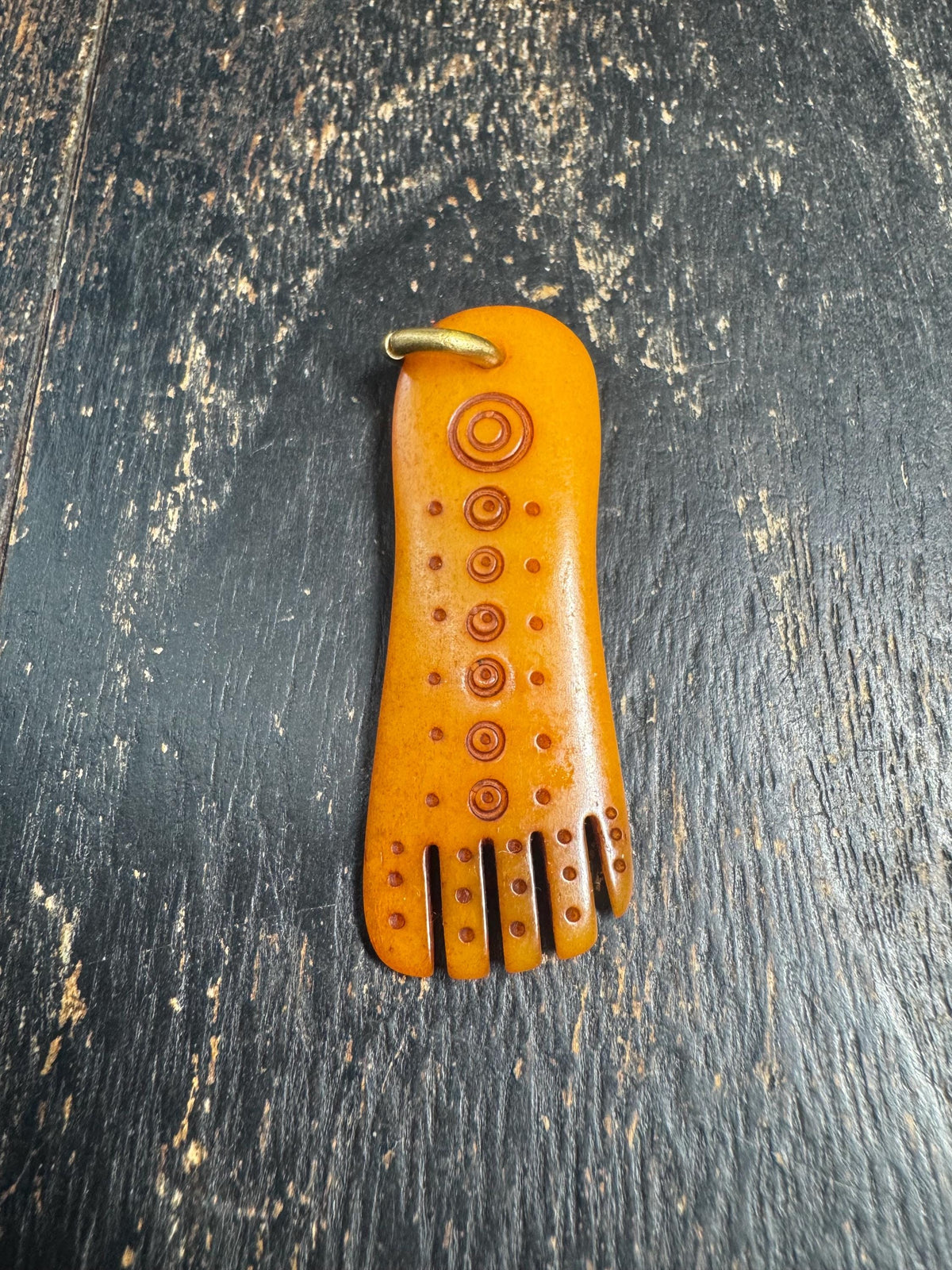 Tibetan Yak Bone Mantra Dot Pendant, Hand Carved Double Sided Bone Amulet, Buddhist Talisman Charm, Himalayan Spiritual Jewelry(H969)