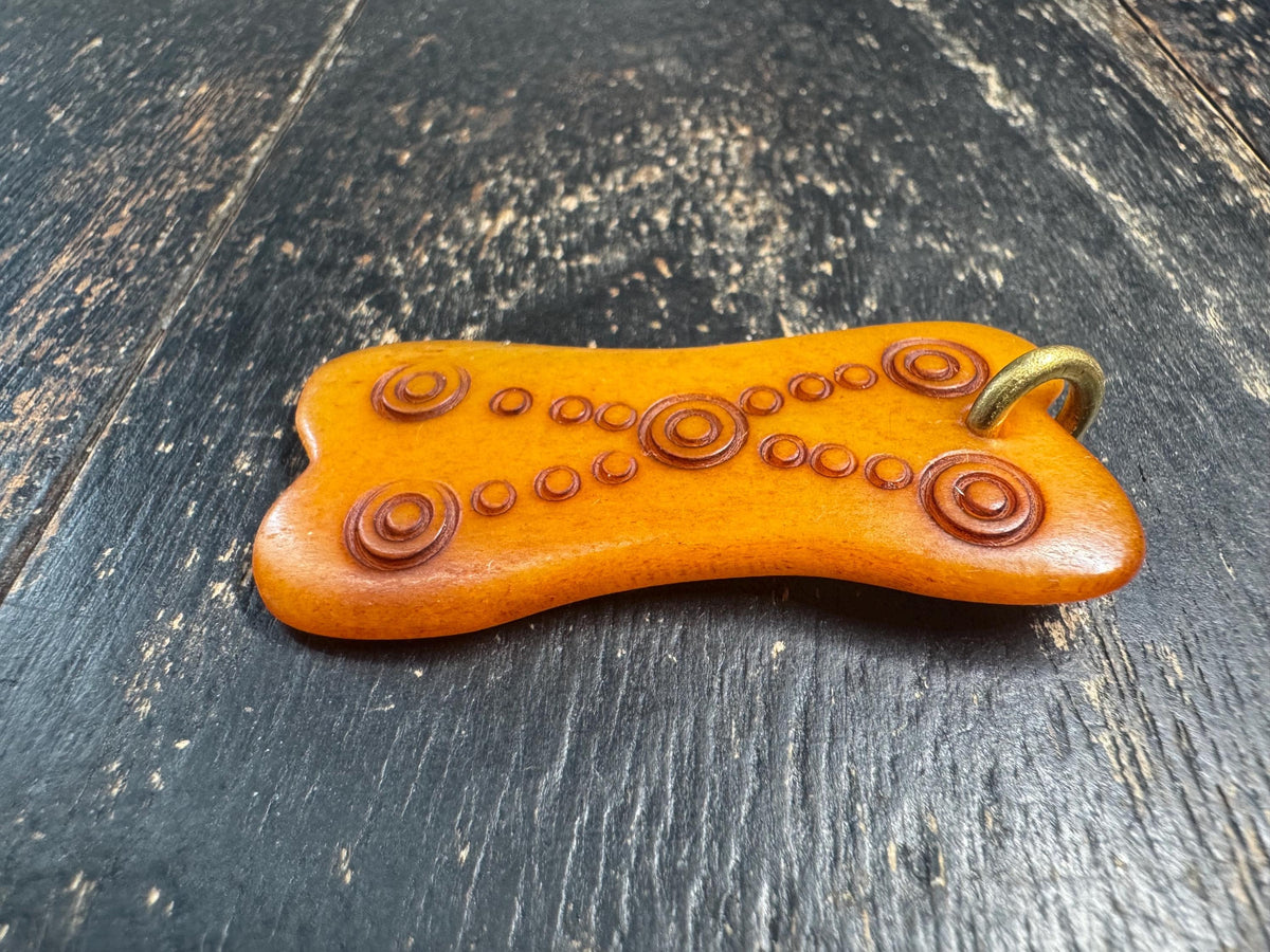 Tibetan Yak Bone Mantra Dot Pendant, Hand Carved Bone Amulet, Double Sided Buddhist Talisman, Himalayan Spiritual Jewelry(H969)