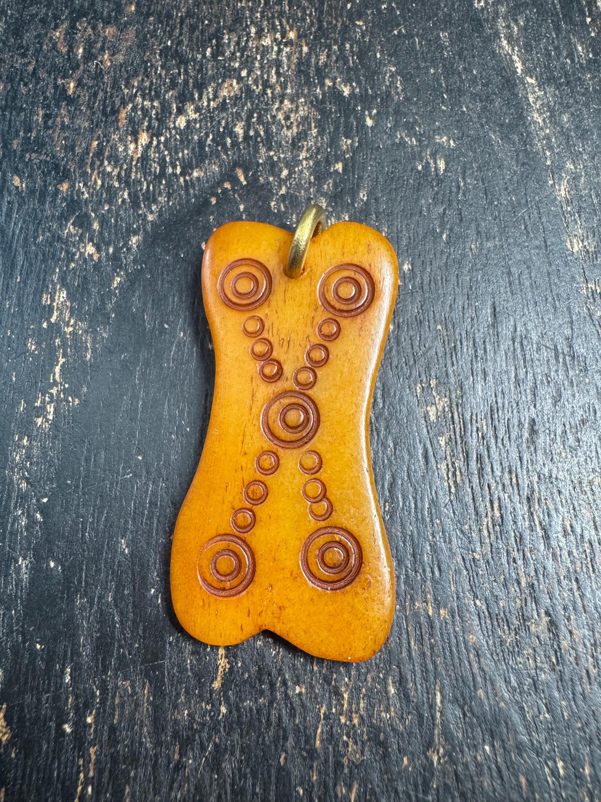 Tibetan Yak Bone Mantra Dot Pendant, Hand Carved Bone Amulet, Double Sided Buddhist Talisman, Himalayan Spiritual Jewelry(H969)