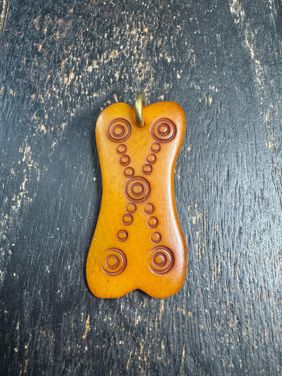 Tibetan Yak Bone Mantra Dot Pendant, Hand Carved Bone Amulet, Double Sided Buddhist Talisman, Himalayan Spiritual Jewelry(H969)