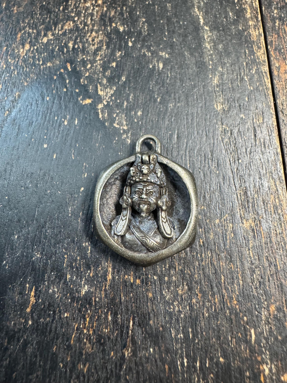 Vintage White Copper Mahakala Opening Pendant | Tibetan Buddhist Amulet | Brass Vajra Dorje | Himalayan Spiritual Talisman(H970)
